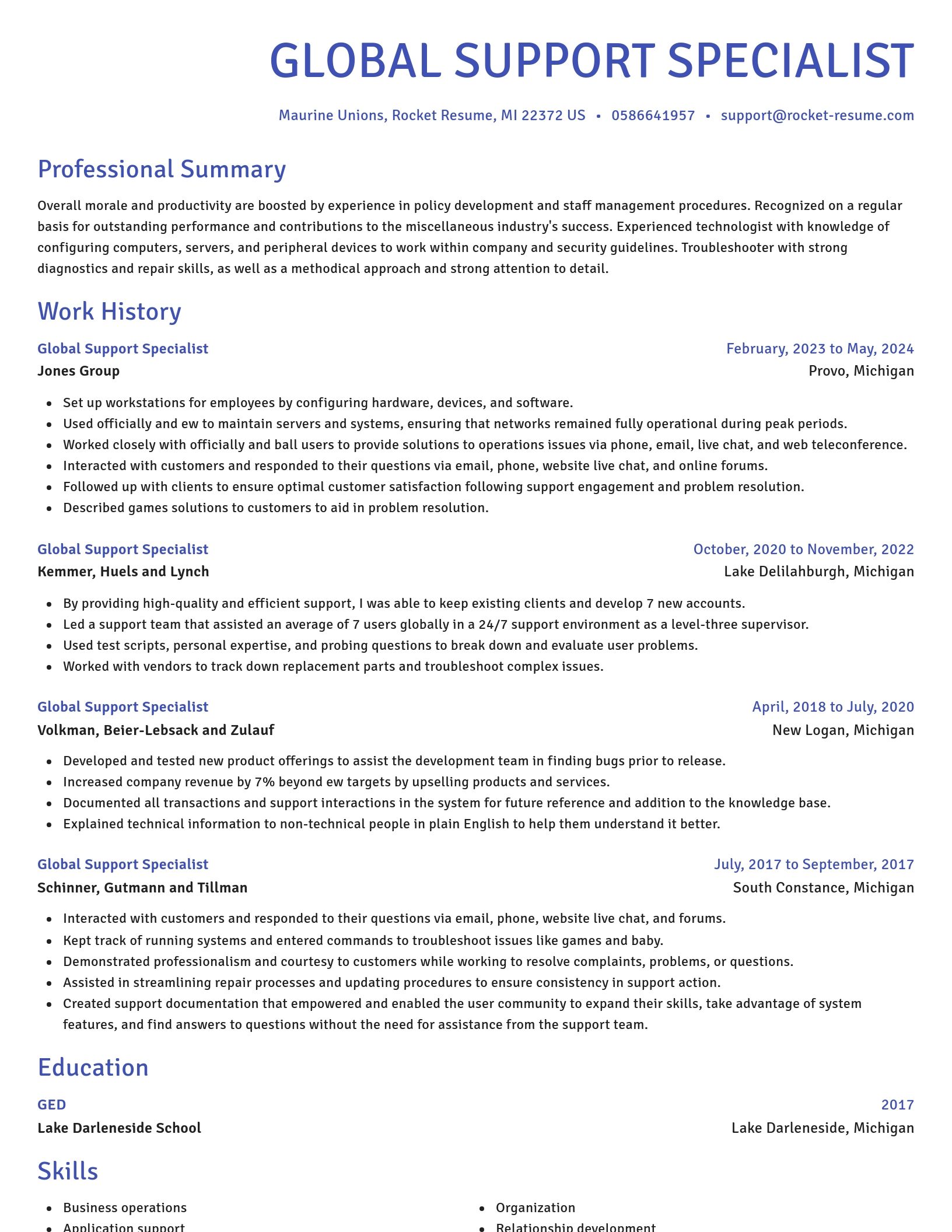 Novel resume template