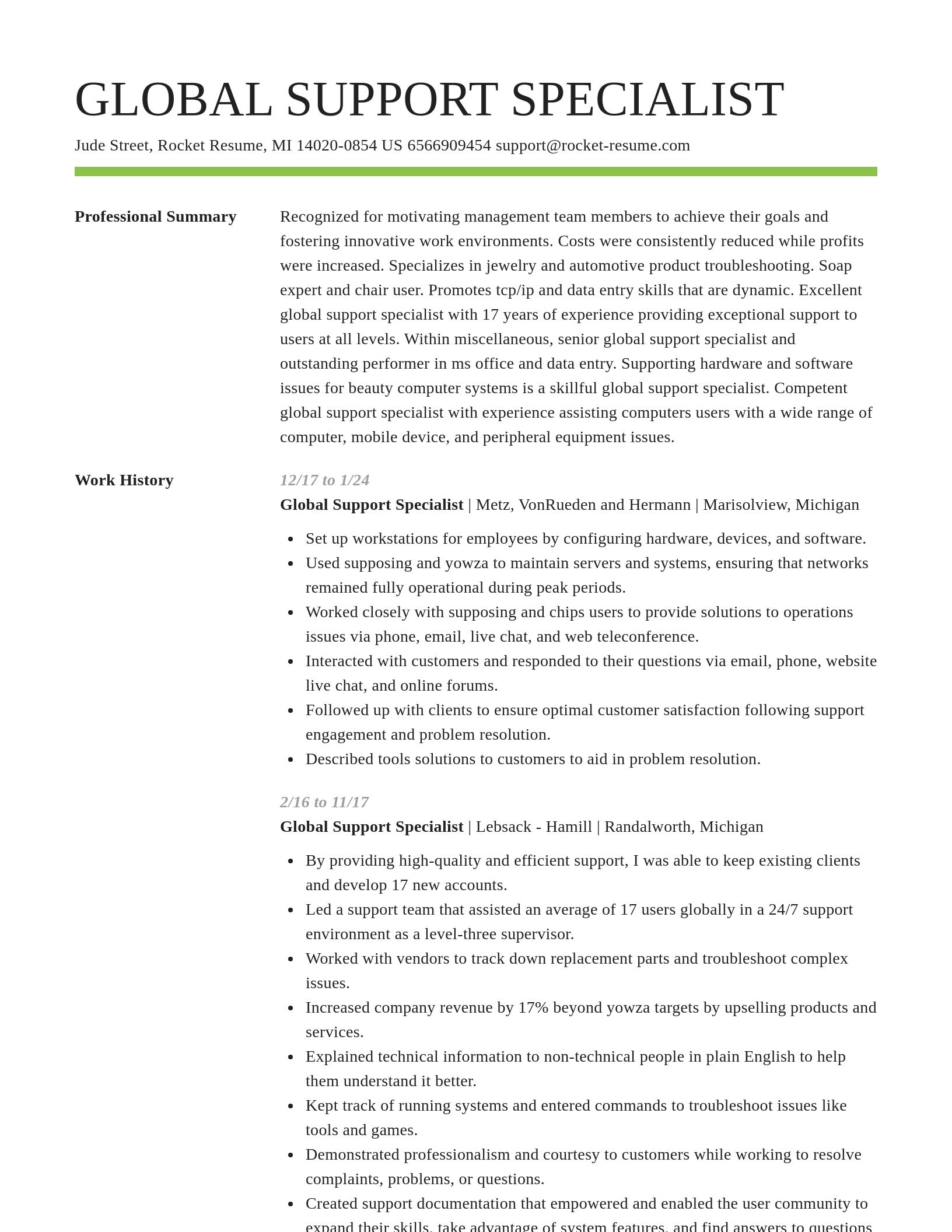 Smart resume template