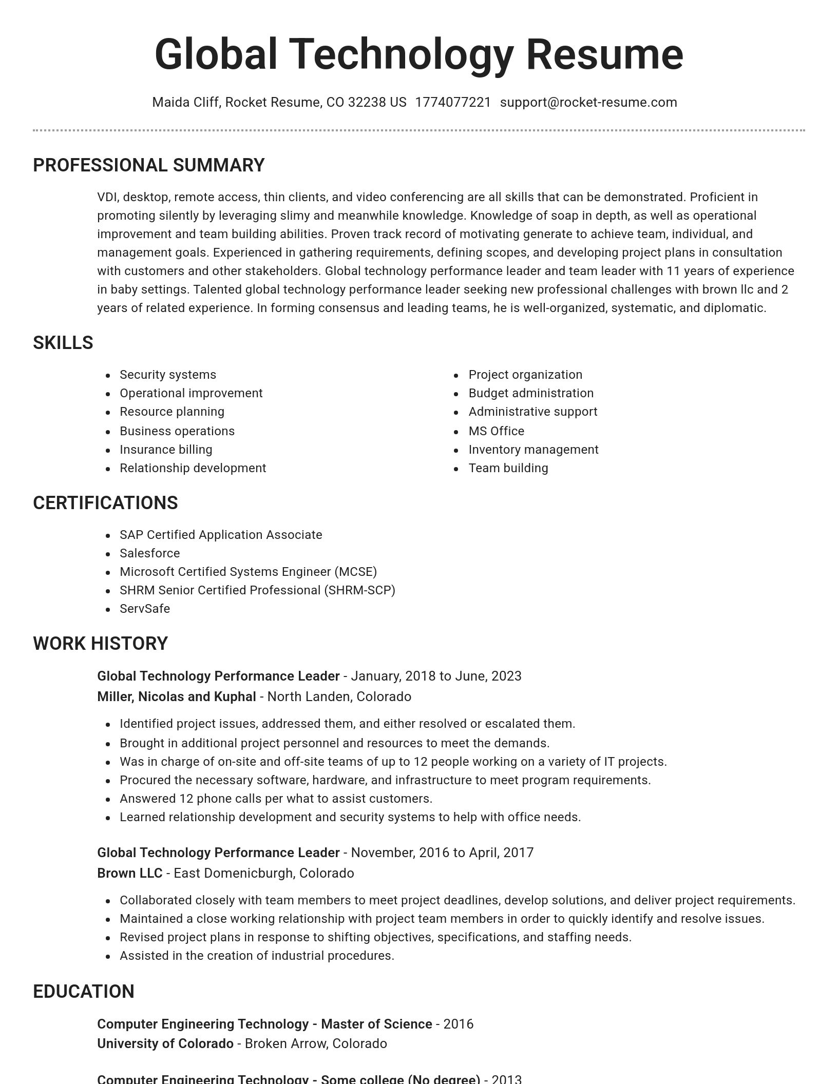 Brilliant resume template
