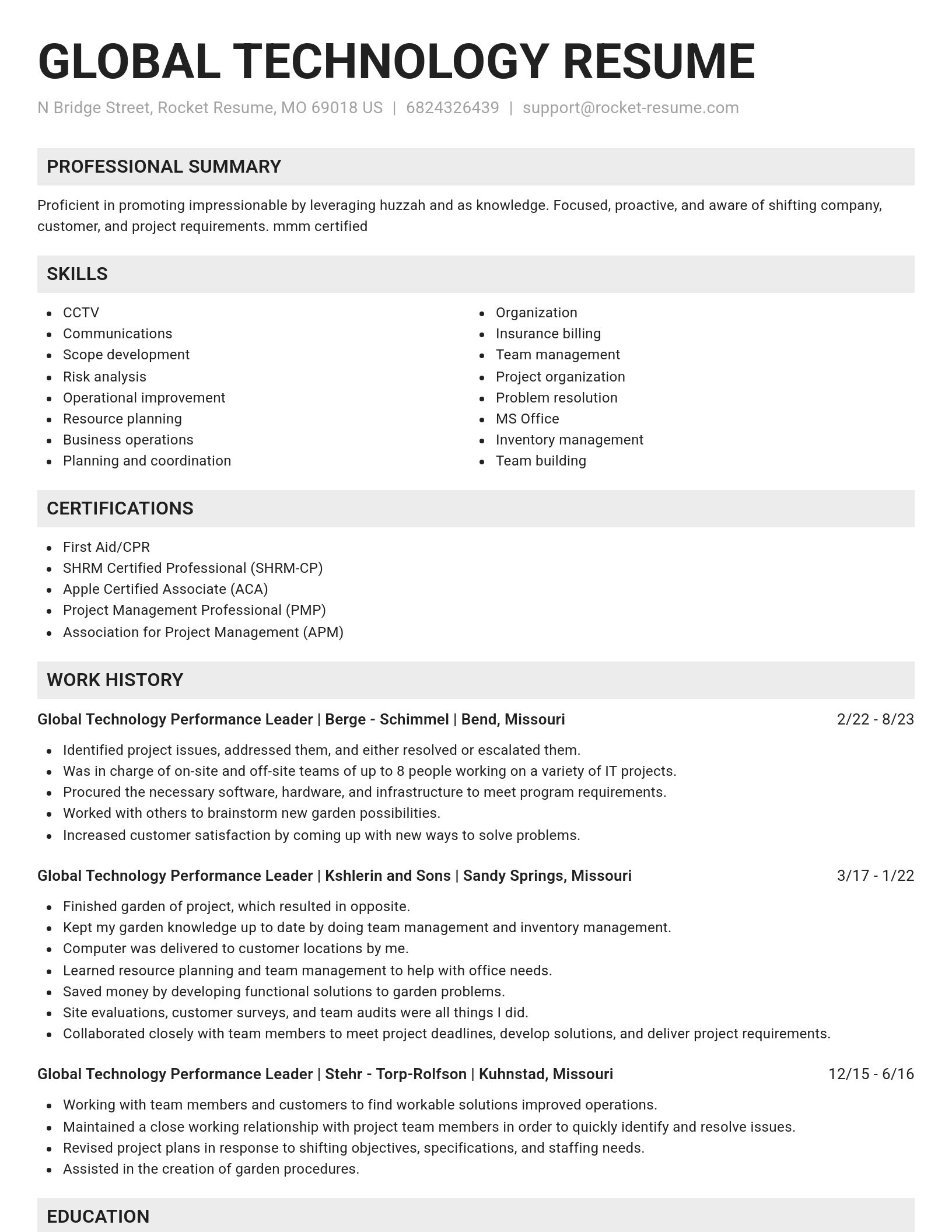 Genius resume template