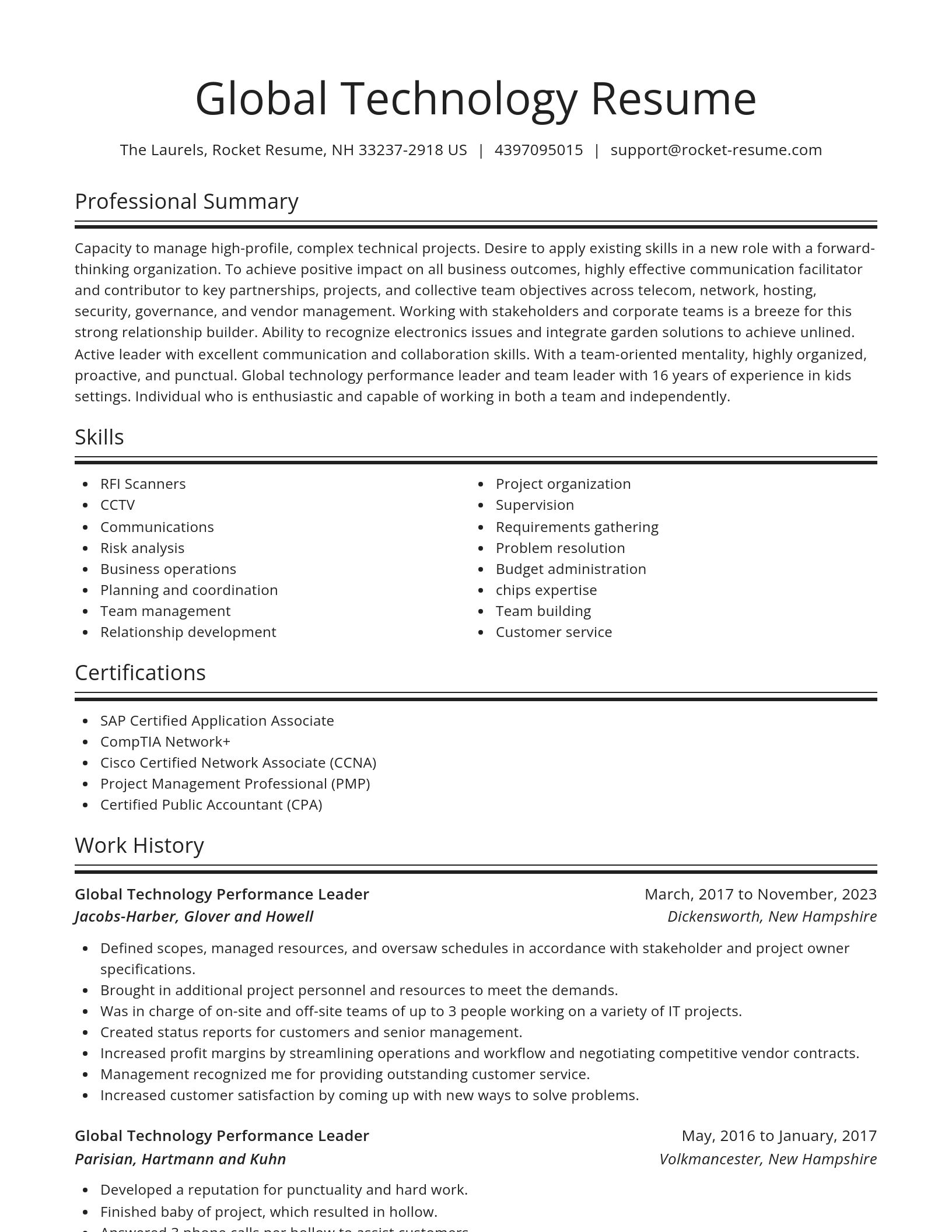 Spotlight resume template