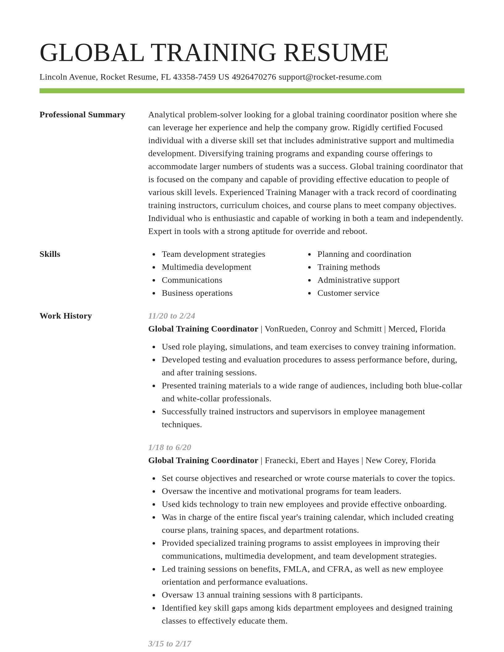 Smart resume template