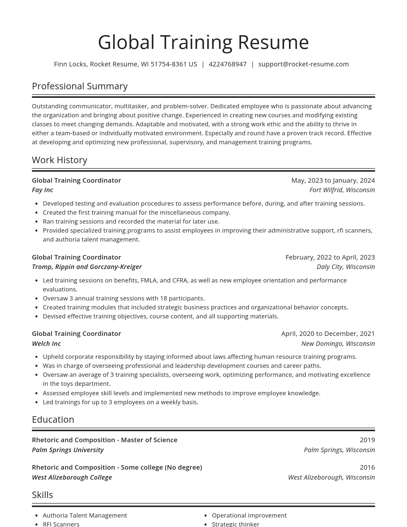 Spotlight resume template