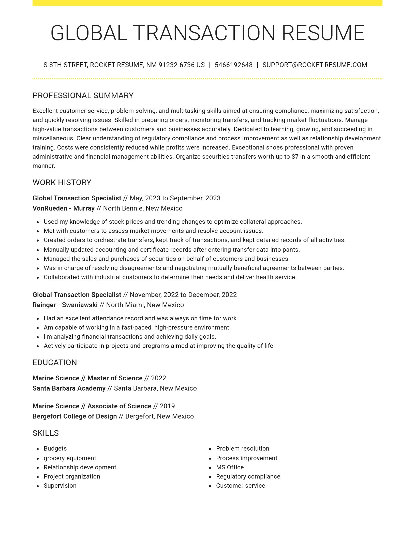 Grand resume template