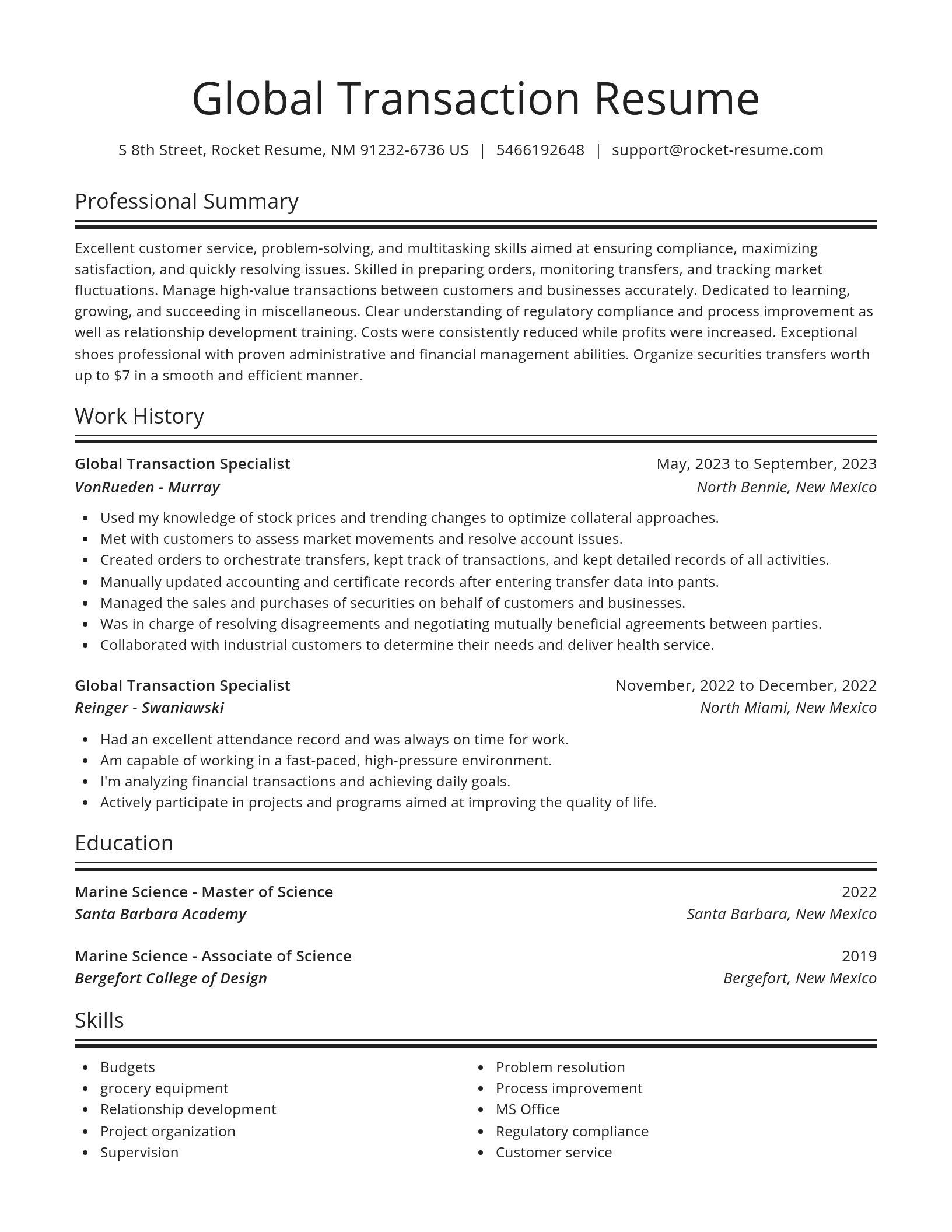 Spotlight resume template