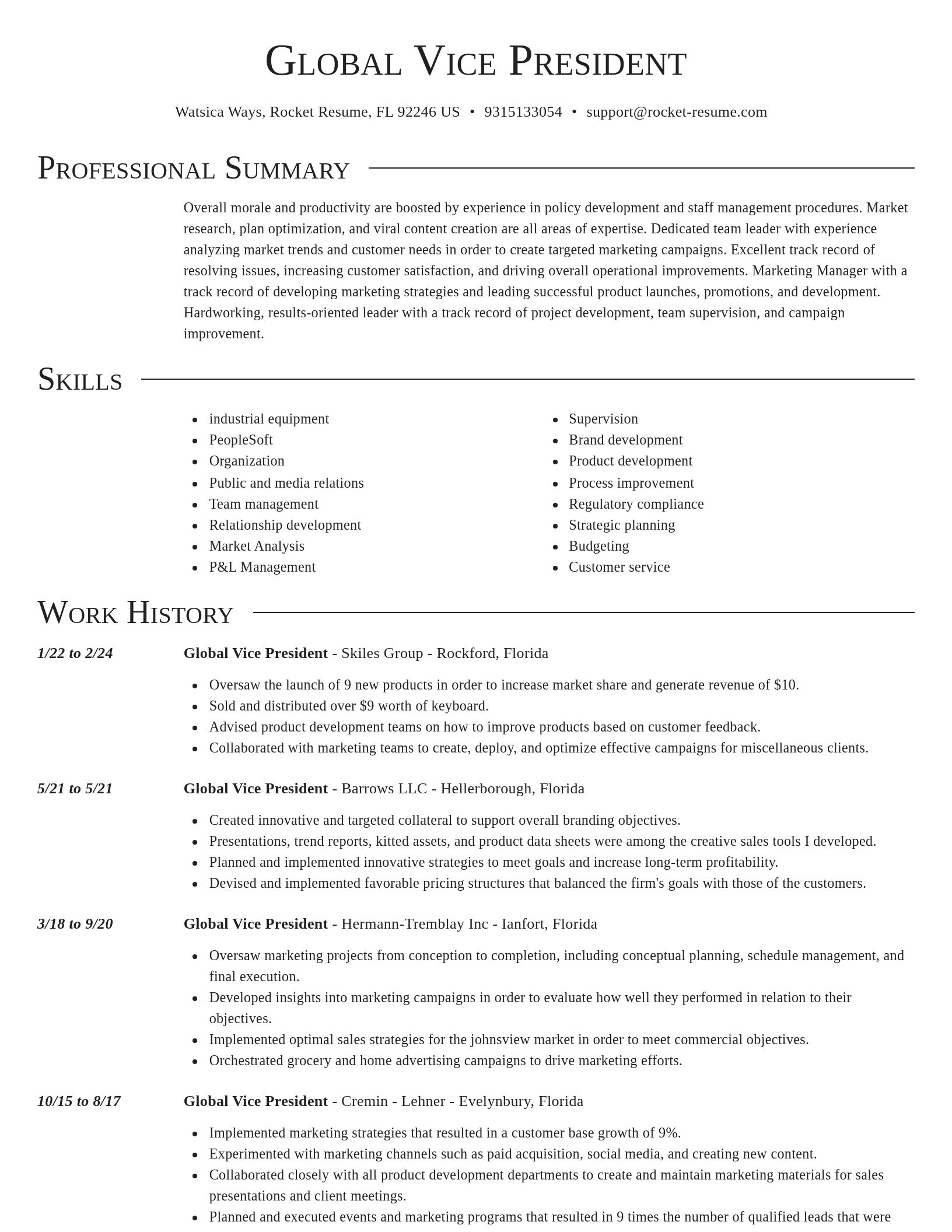 Director resume template