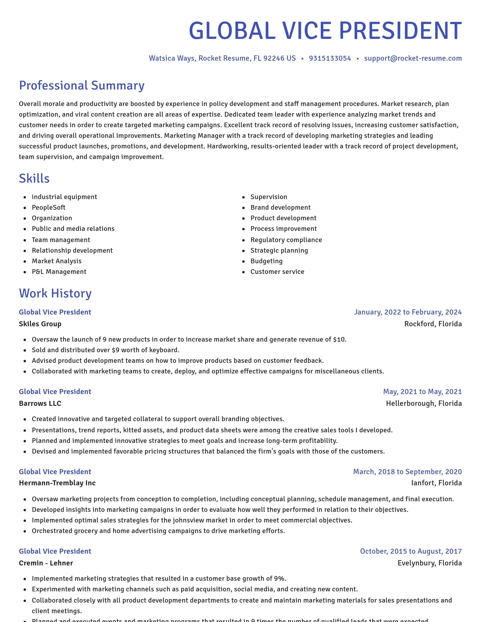 Novel resume template
