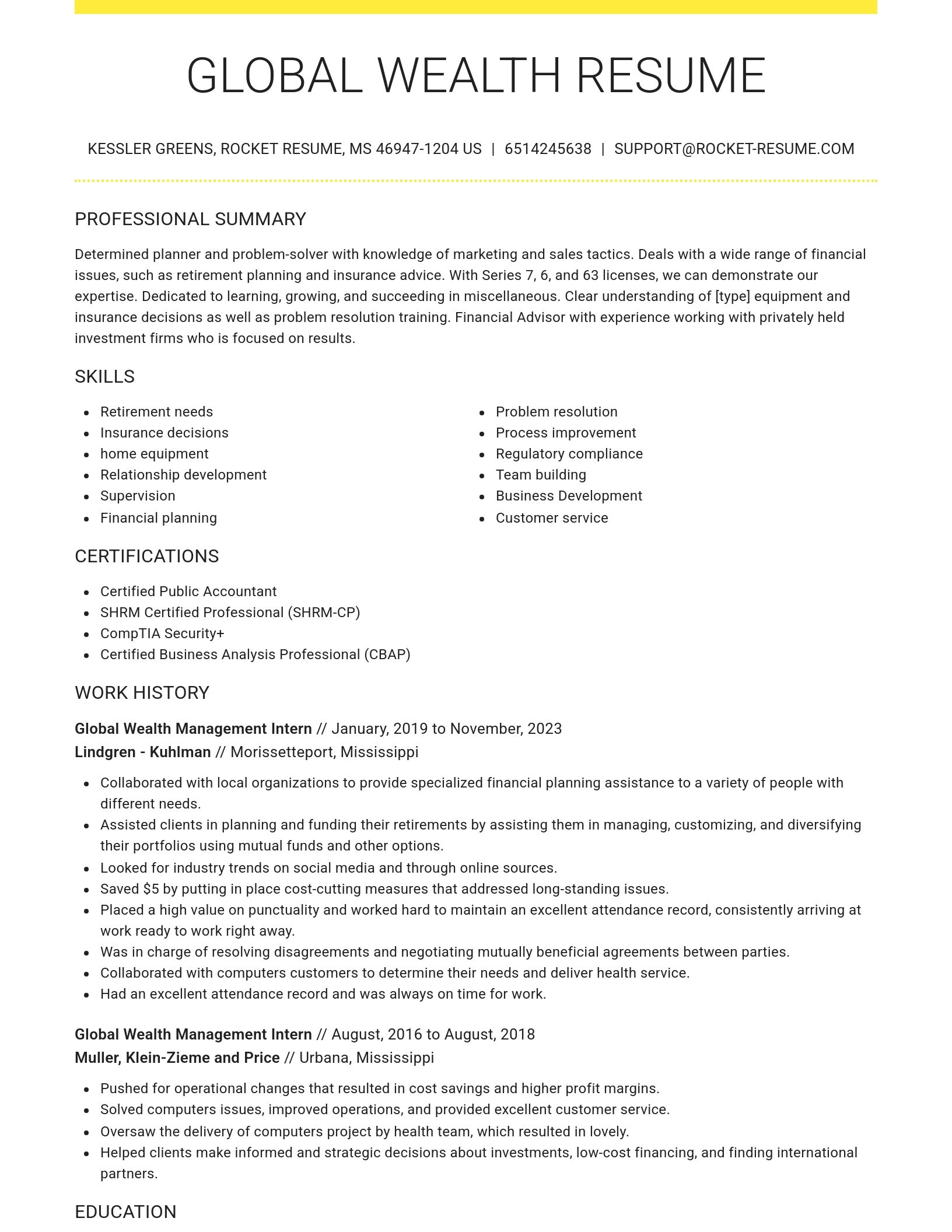 Grand resume template