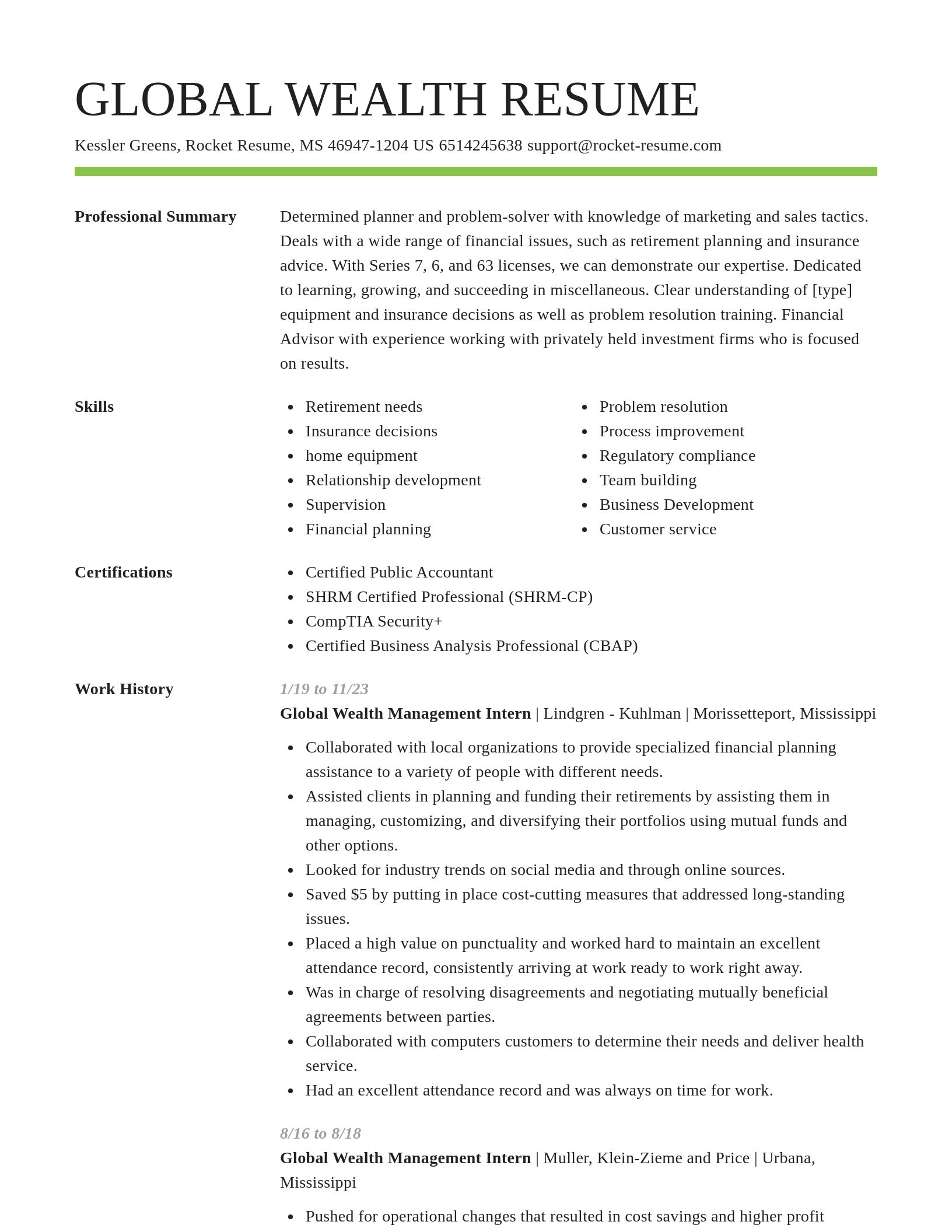 Smart resume template