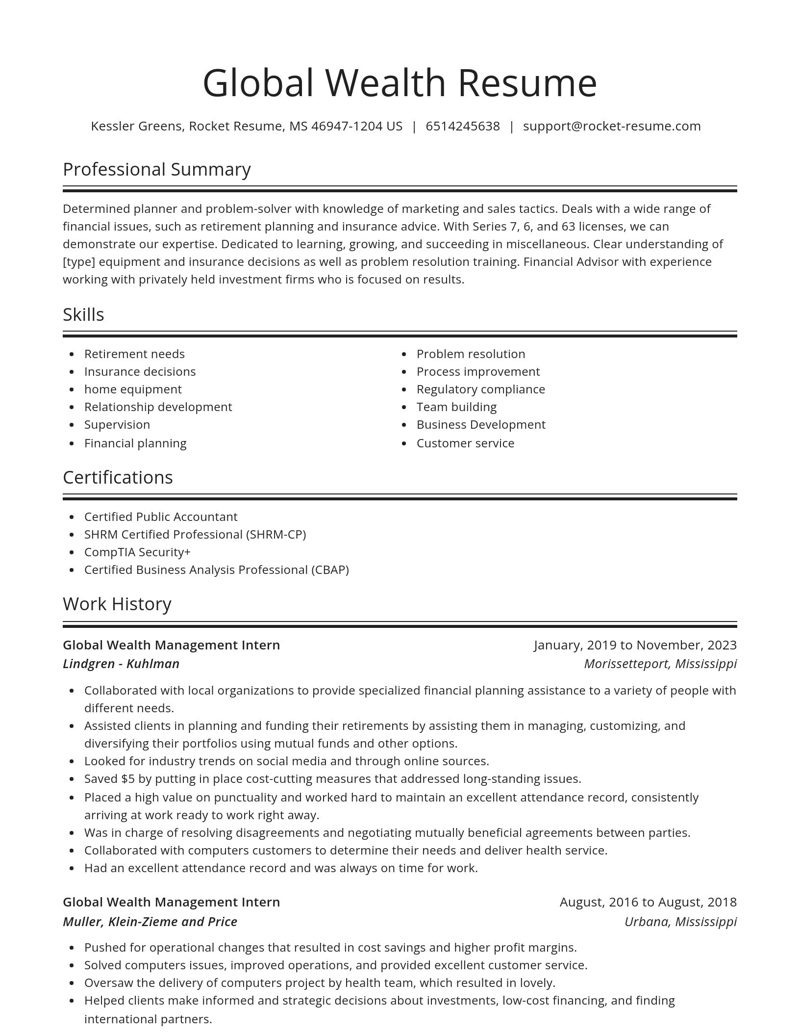 Spotlight resume template