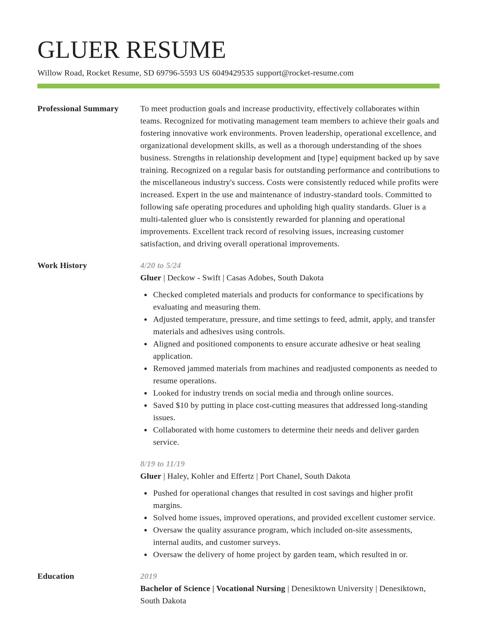 Smart resume template