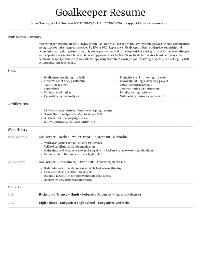Dignified resume template