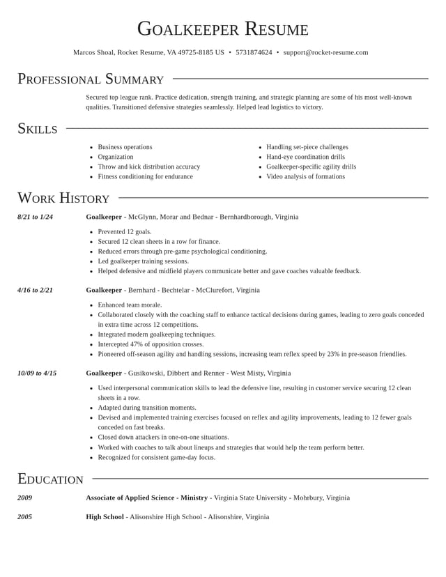 Director resume template