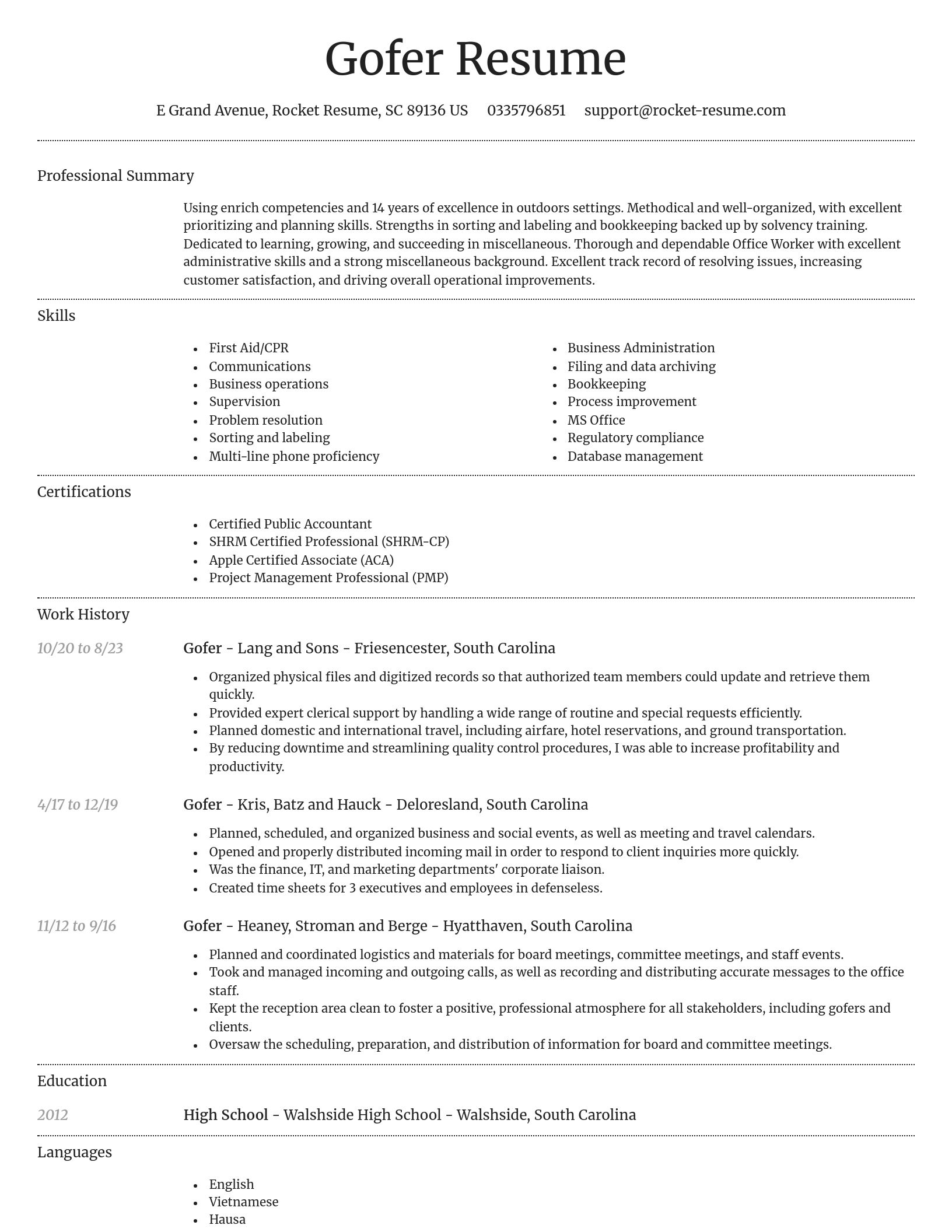 Dignified resume template