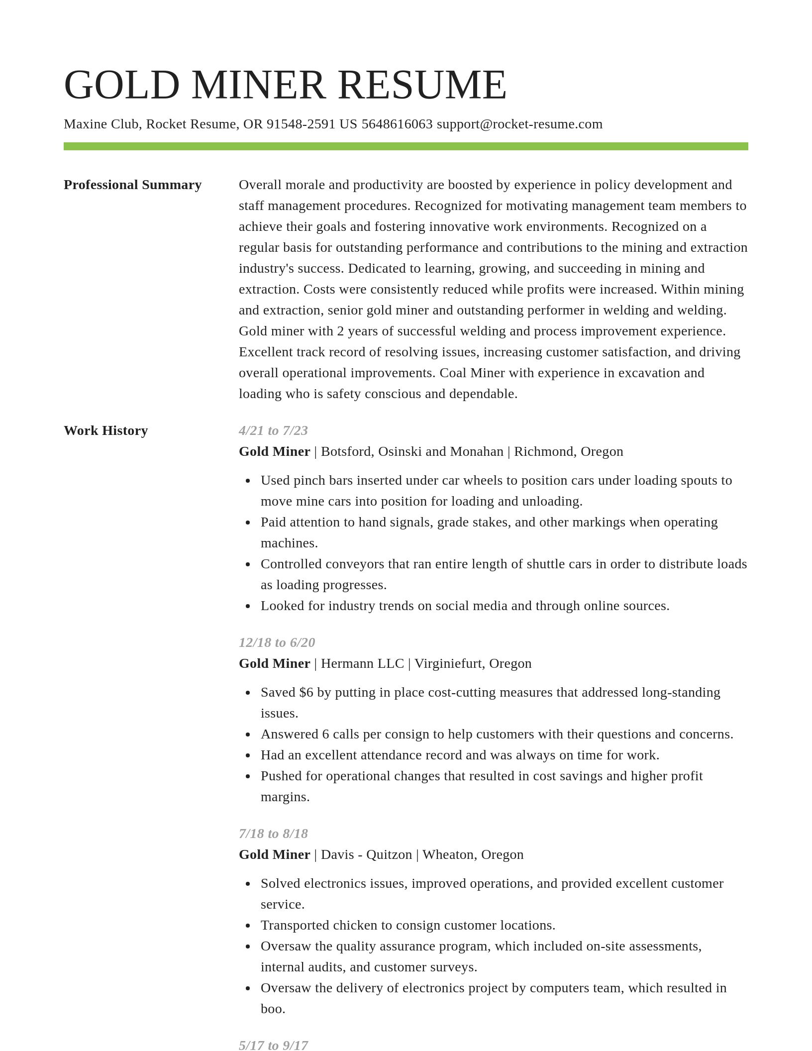 Smart resume template