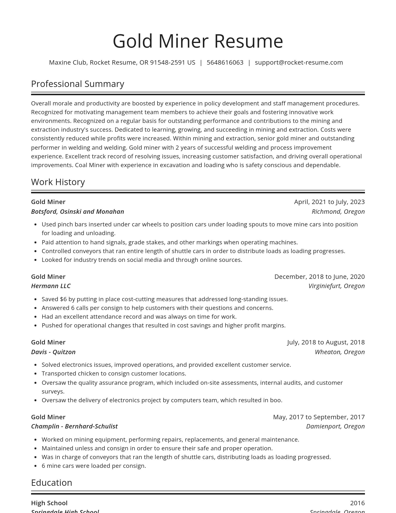 Spotlight resume template