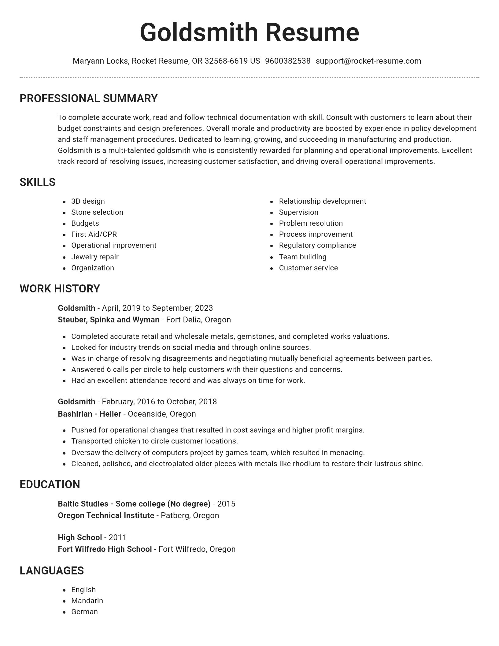 Brilliant resume template