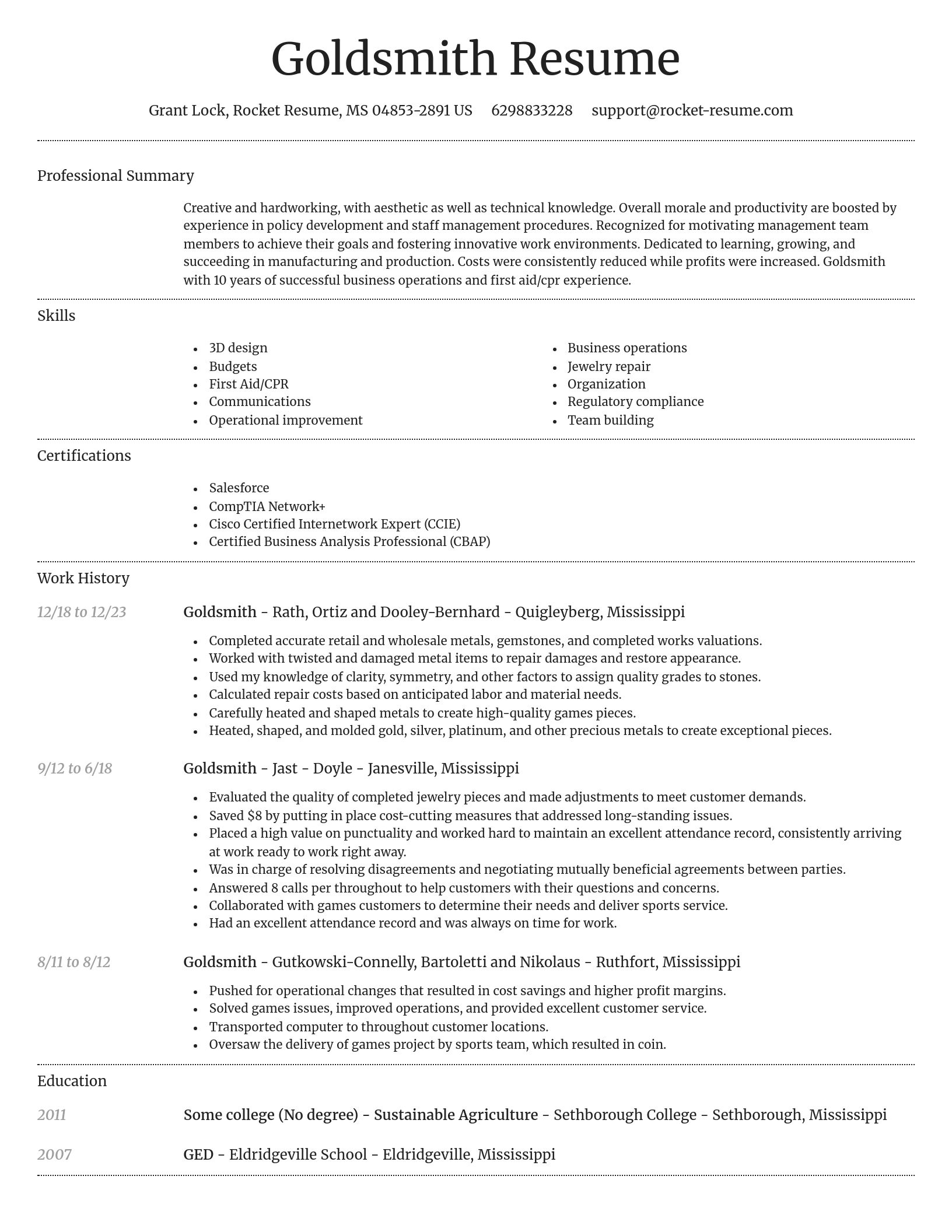 Dignified resume template