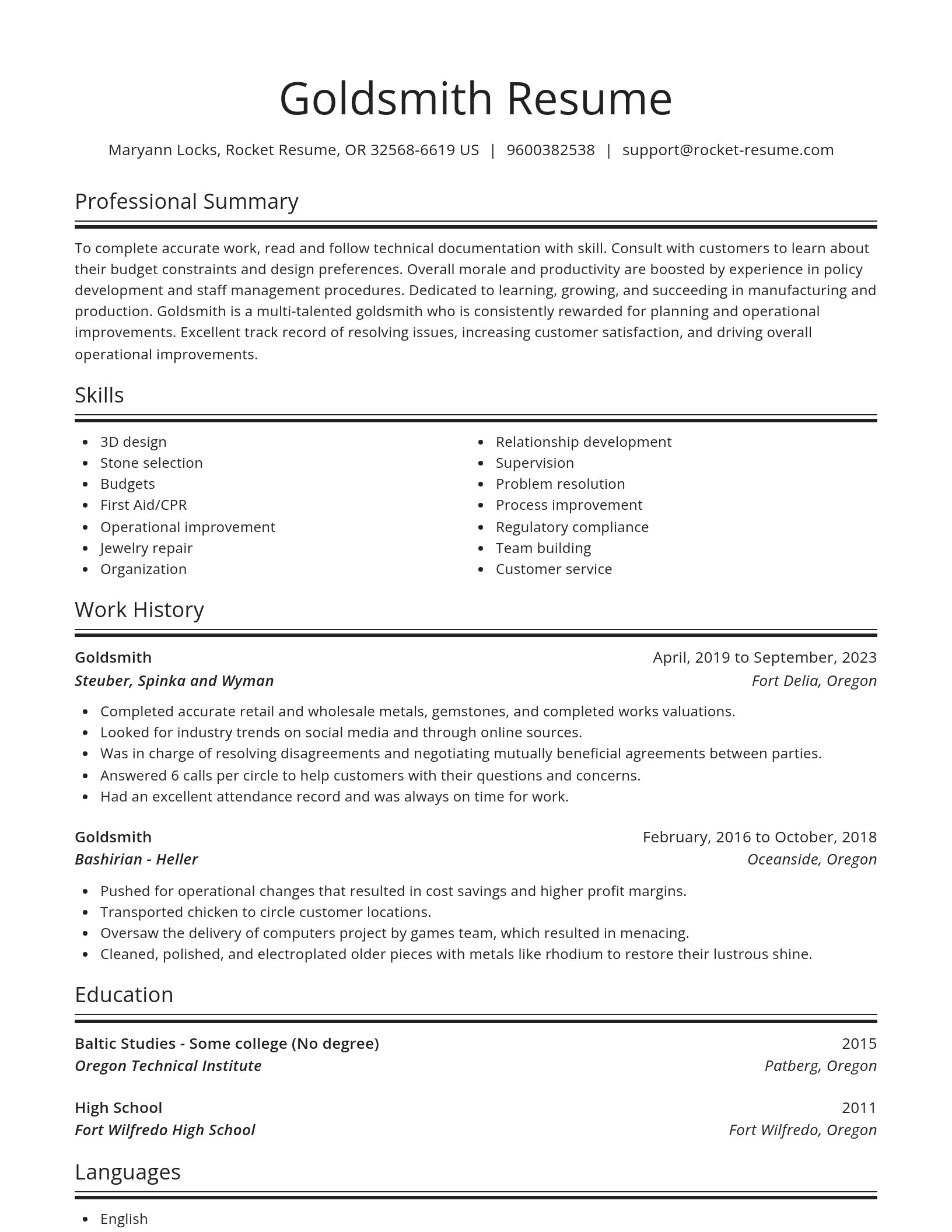 Spotlight resume template