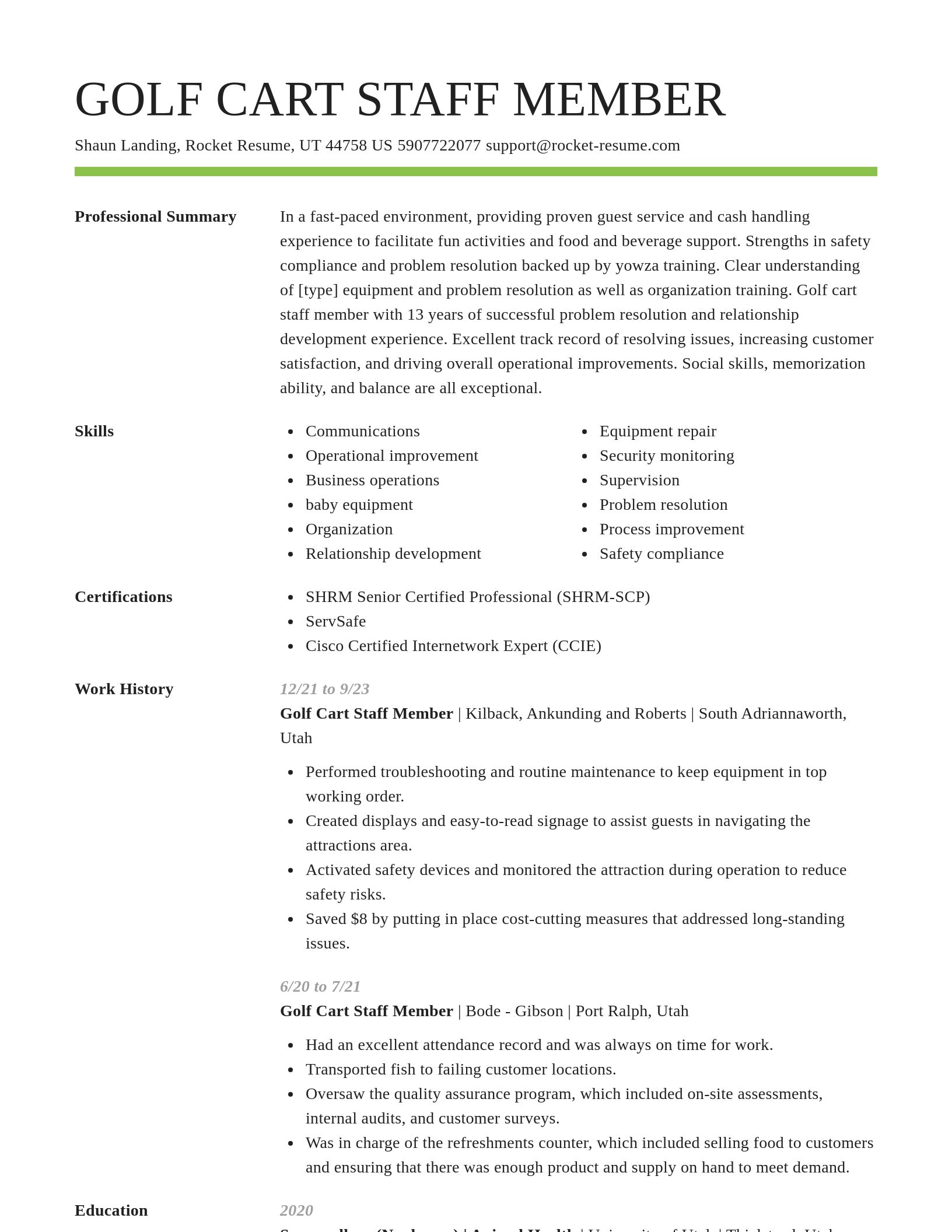Smart resume template