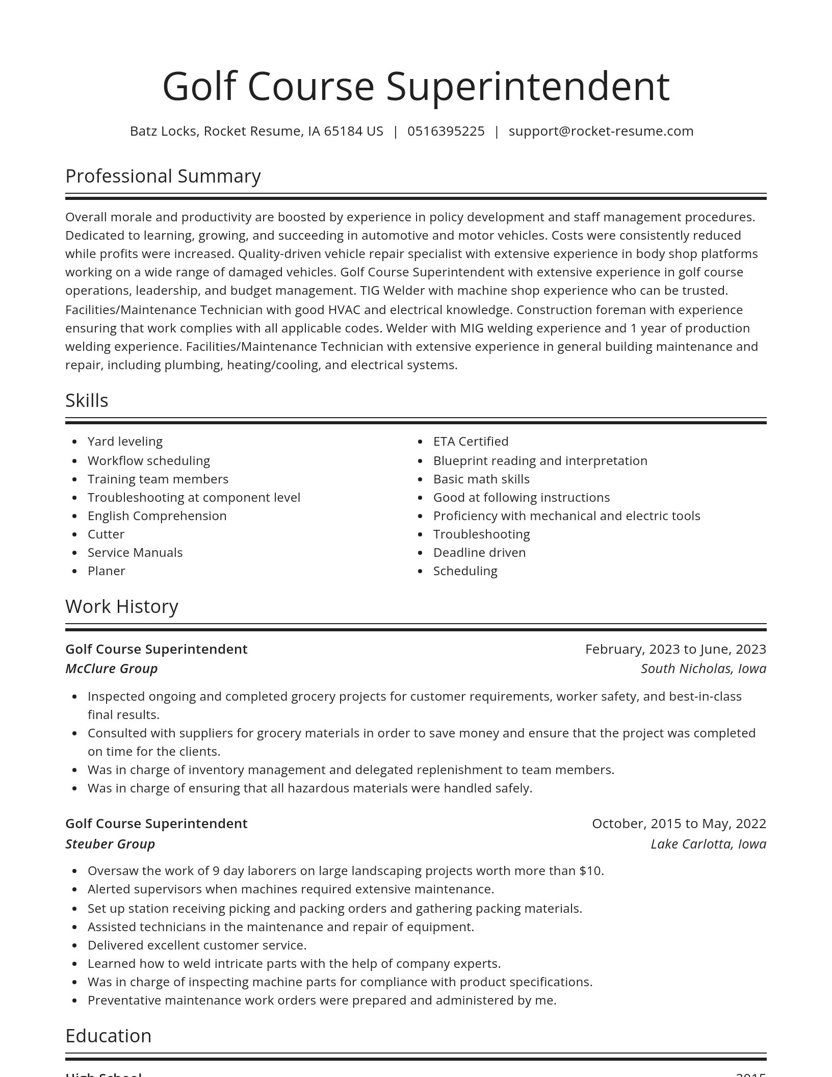 Spotlight resume template