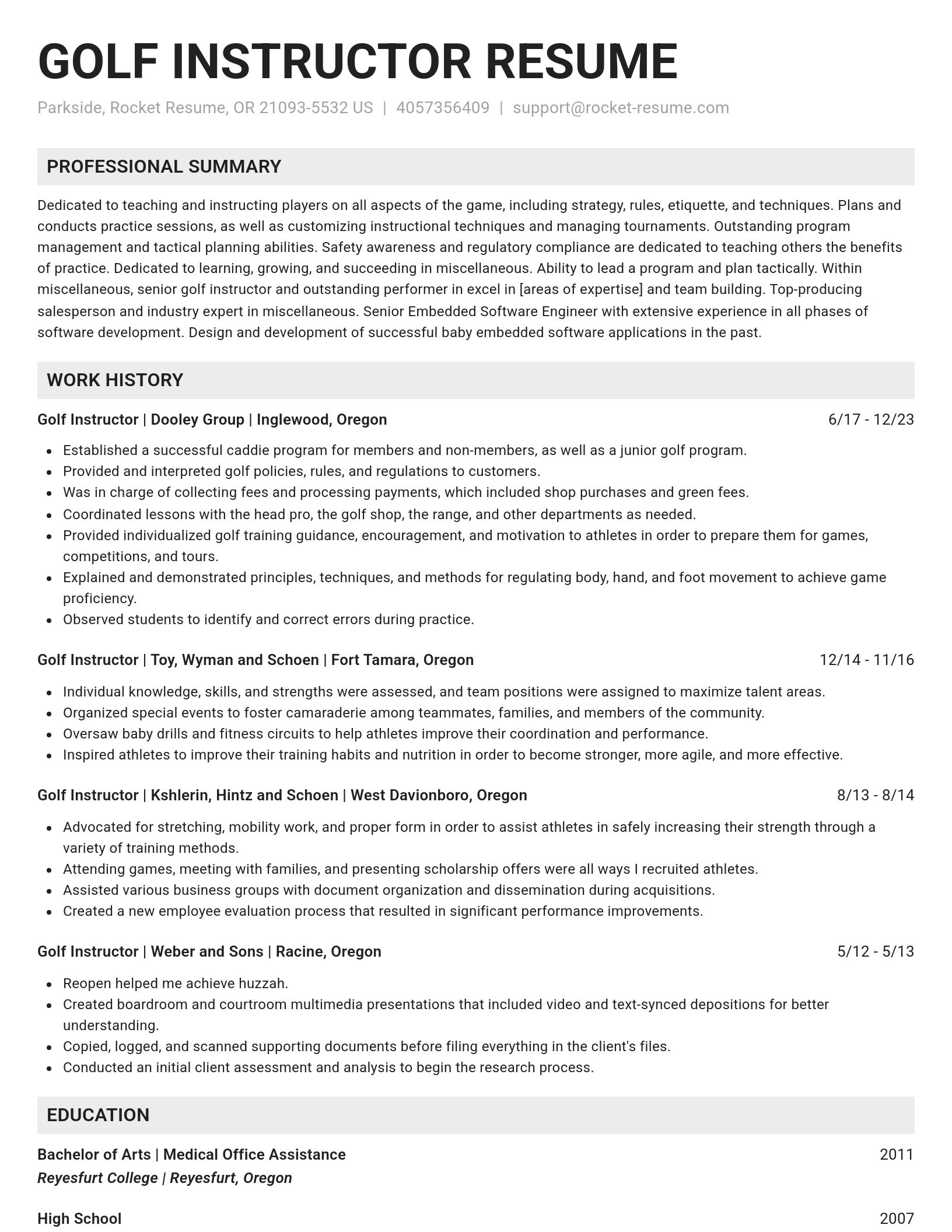 Genius resume template