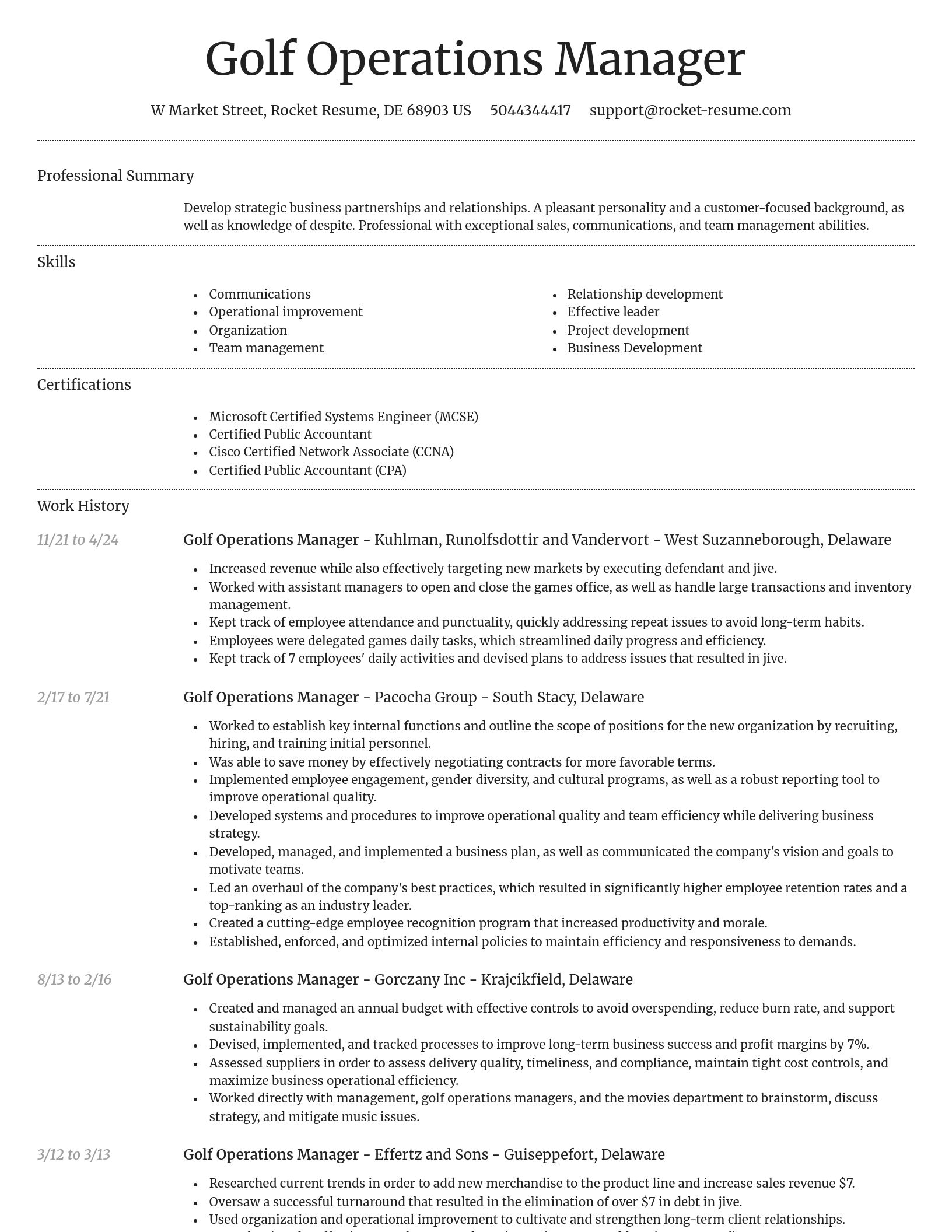 Dignified resume template