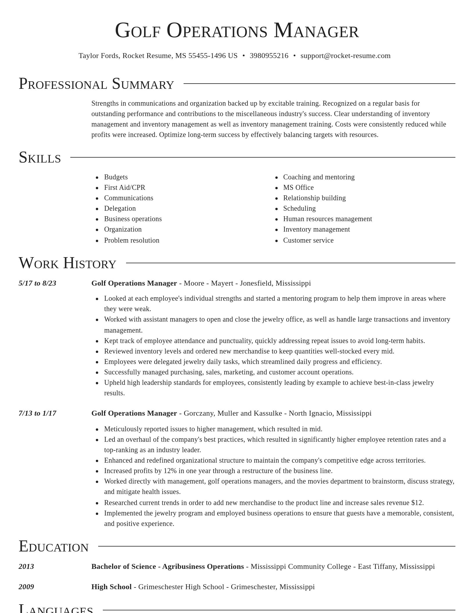 Director resume template