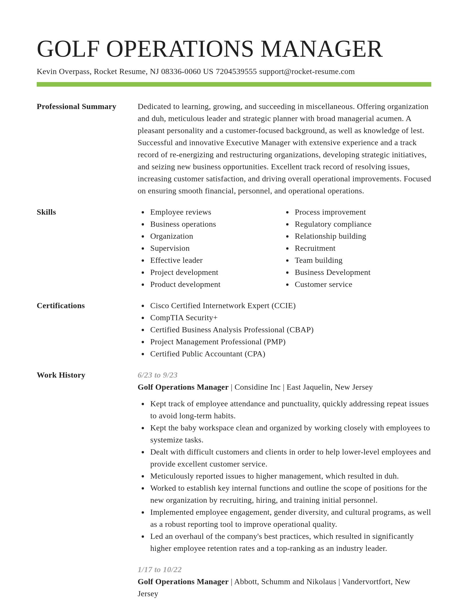 Smart resume template