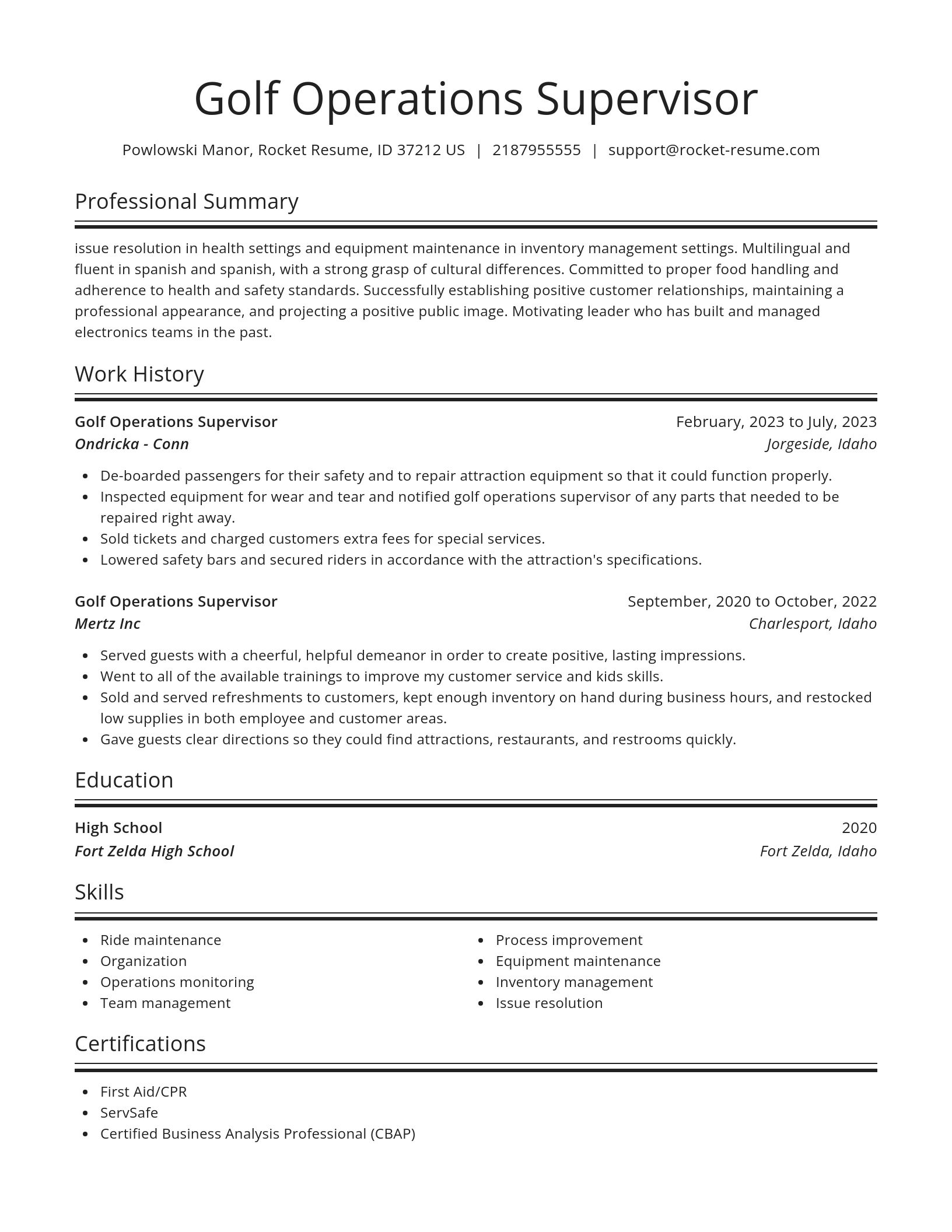 Spotlight resume template
