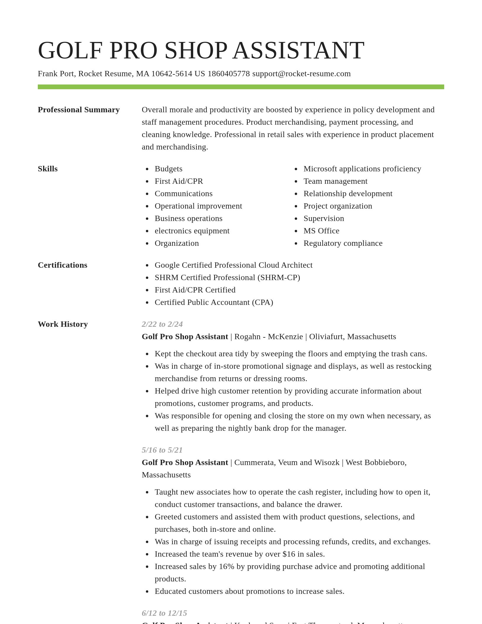 Smart resume template