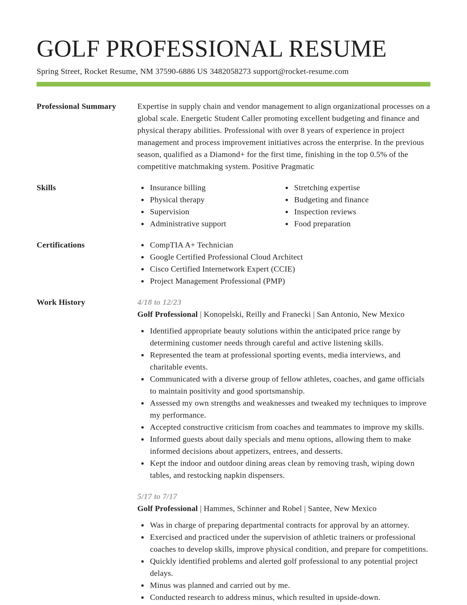 Smart resume template