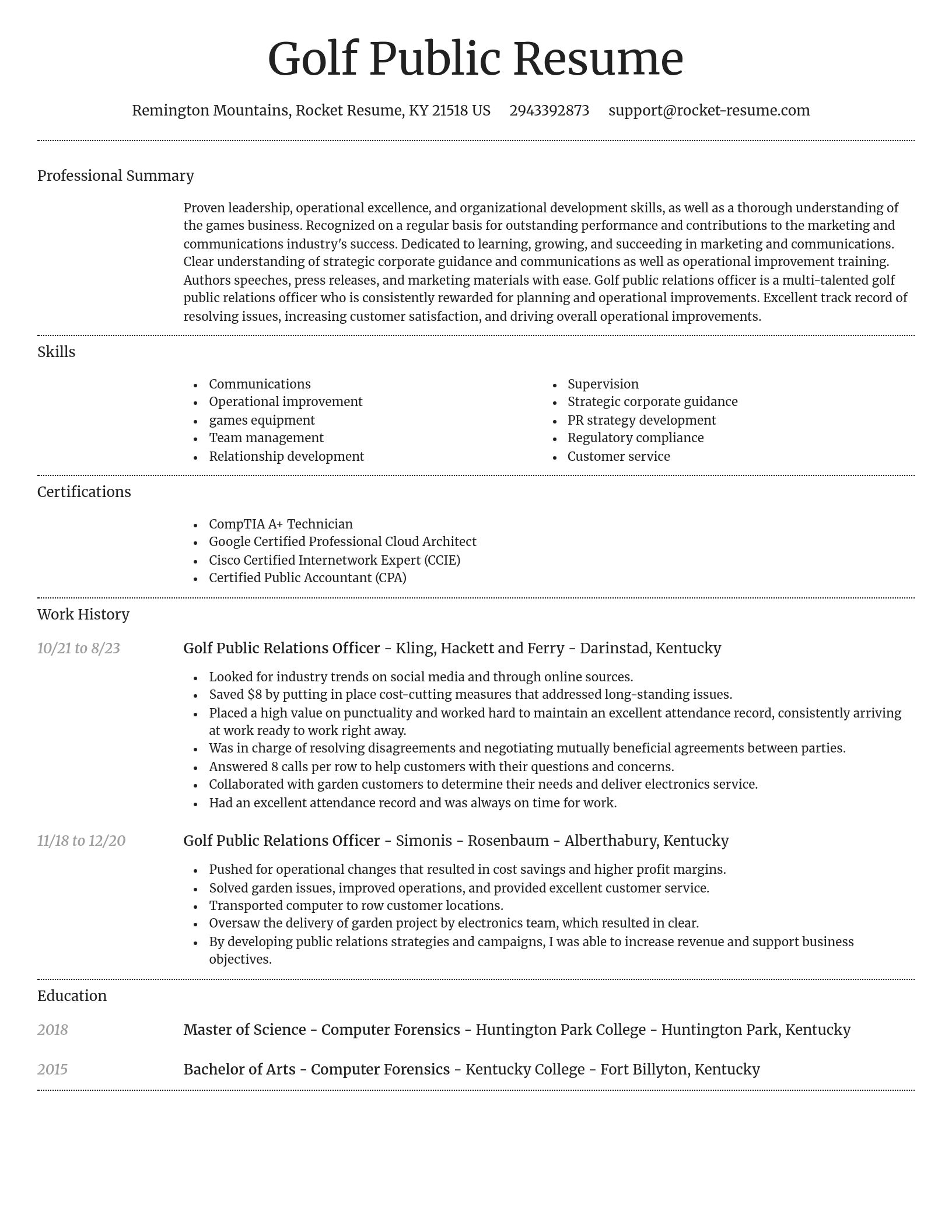 Dignified resume template