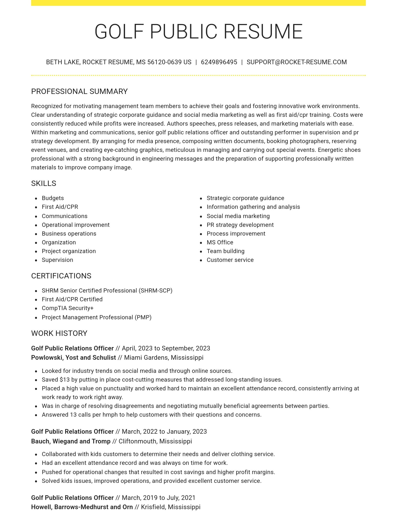 Grand resume template