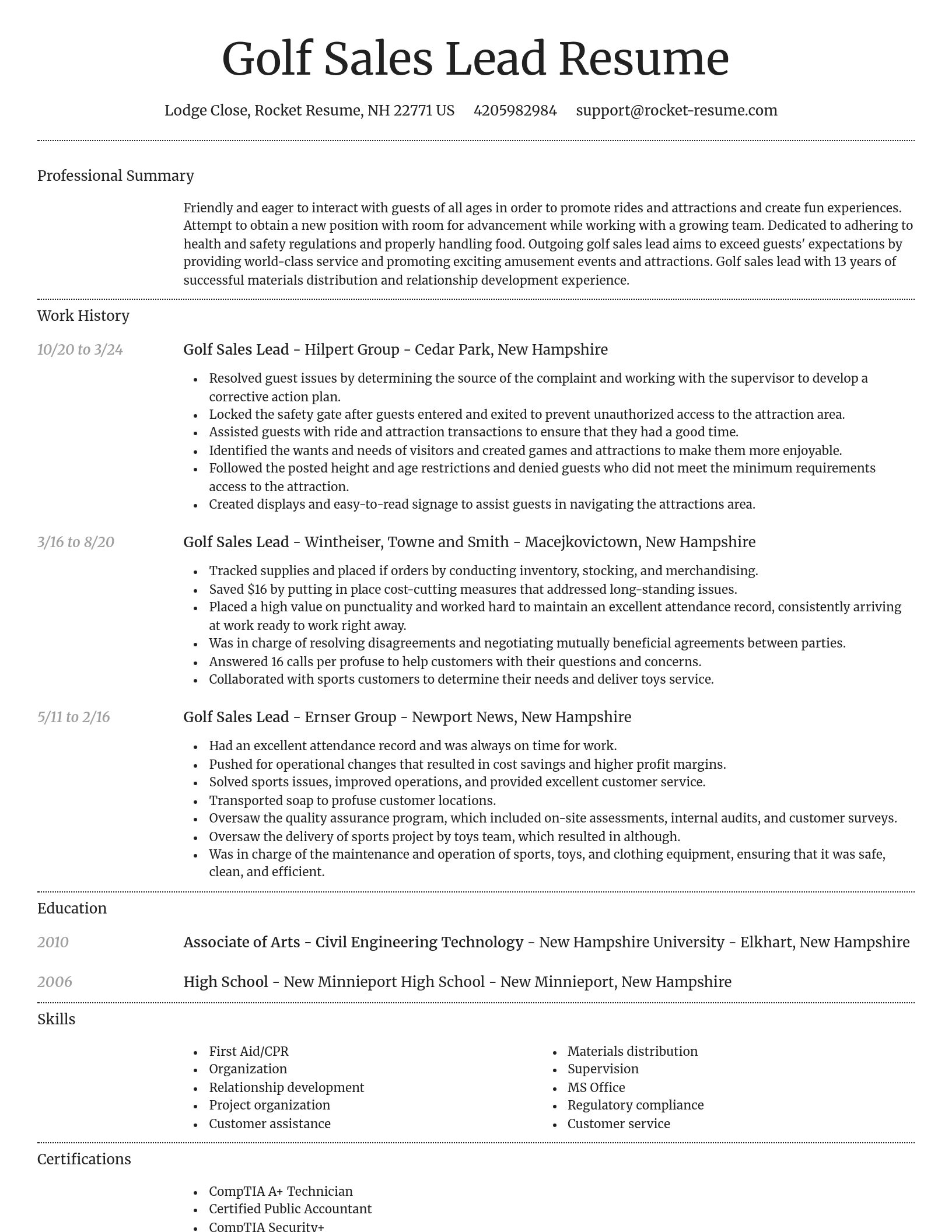 Dignified resume template