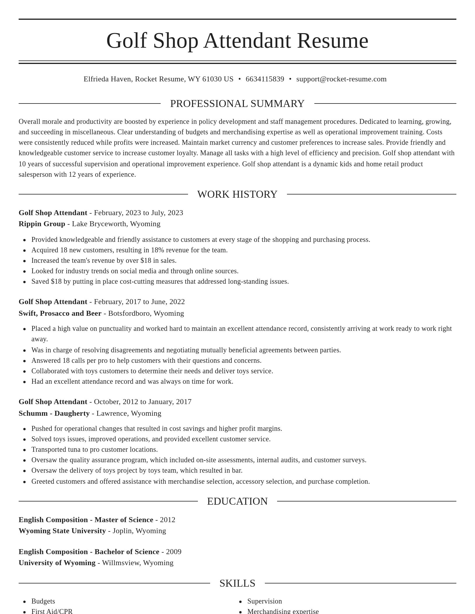 Elegant resume template
