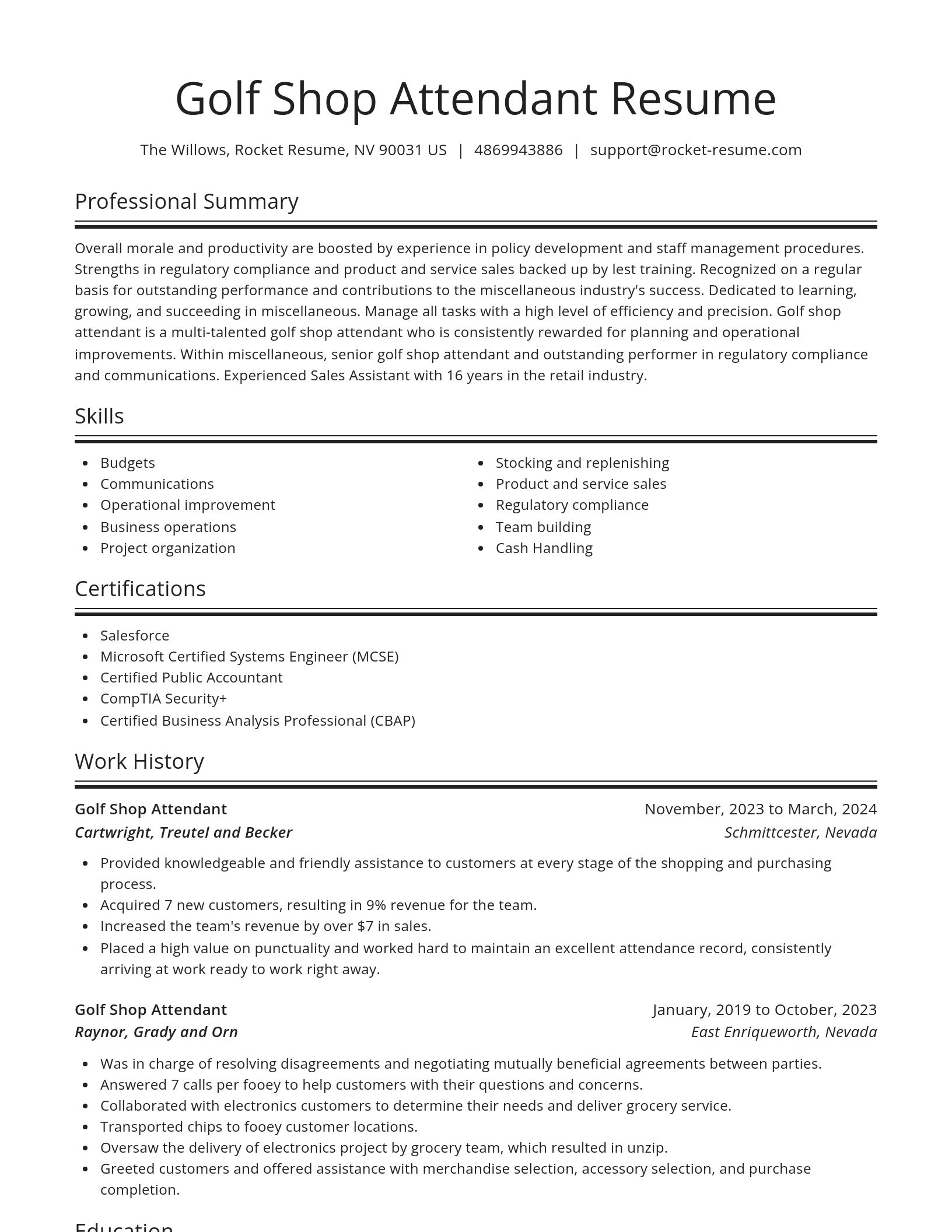 Spotlight resume template