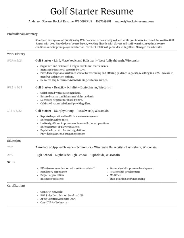 Dignified resume template