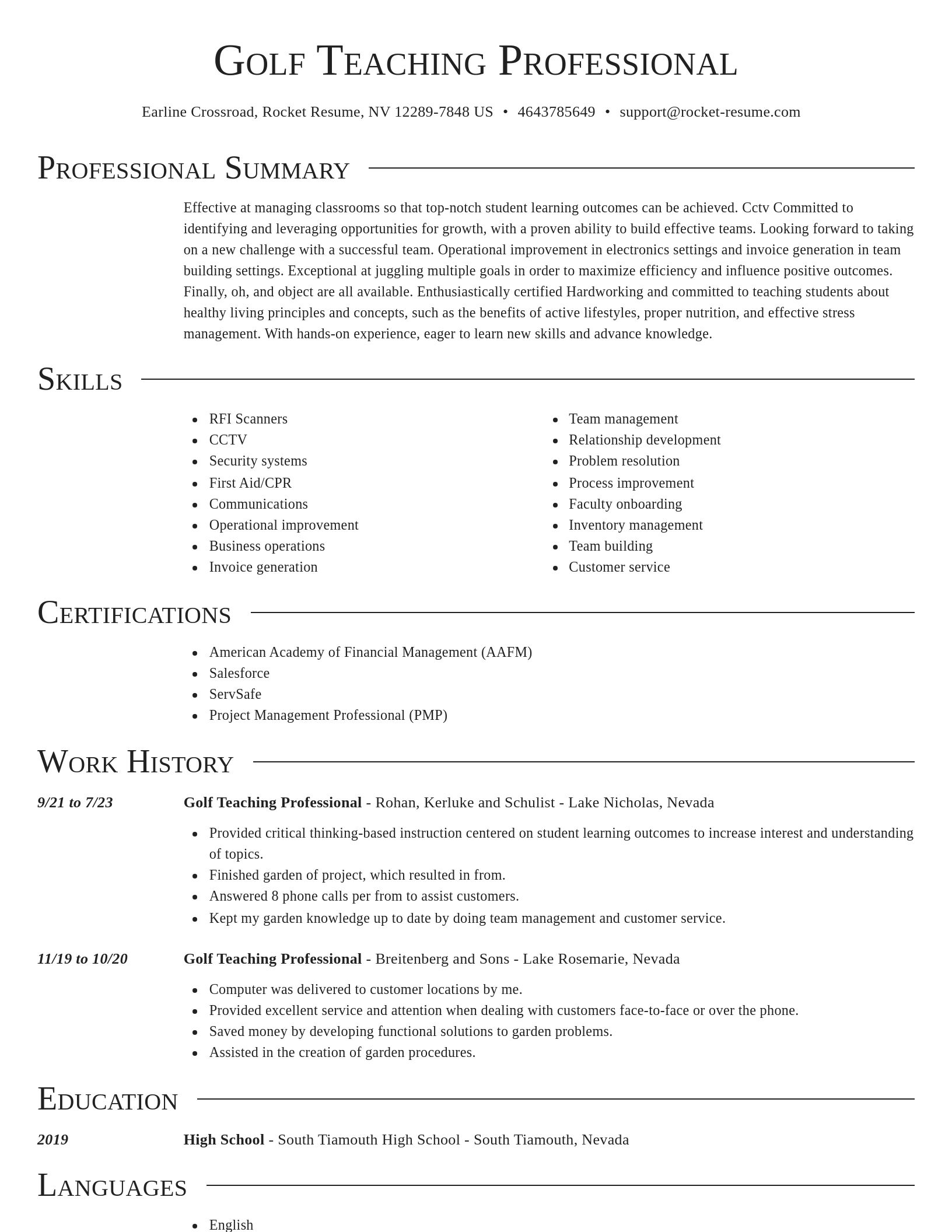 Director resume template