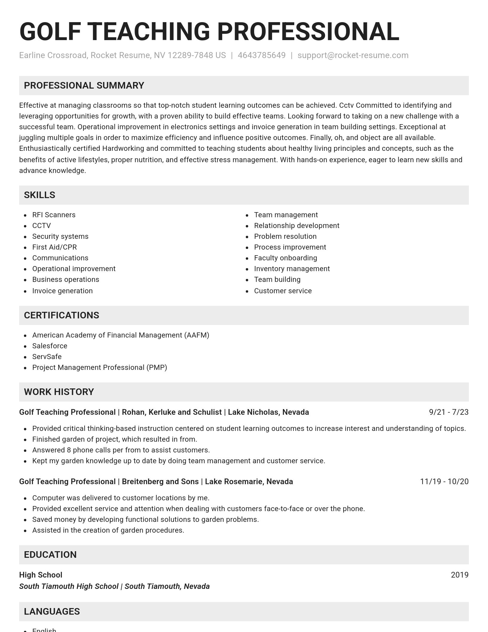 Genius resume template