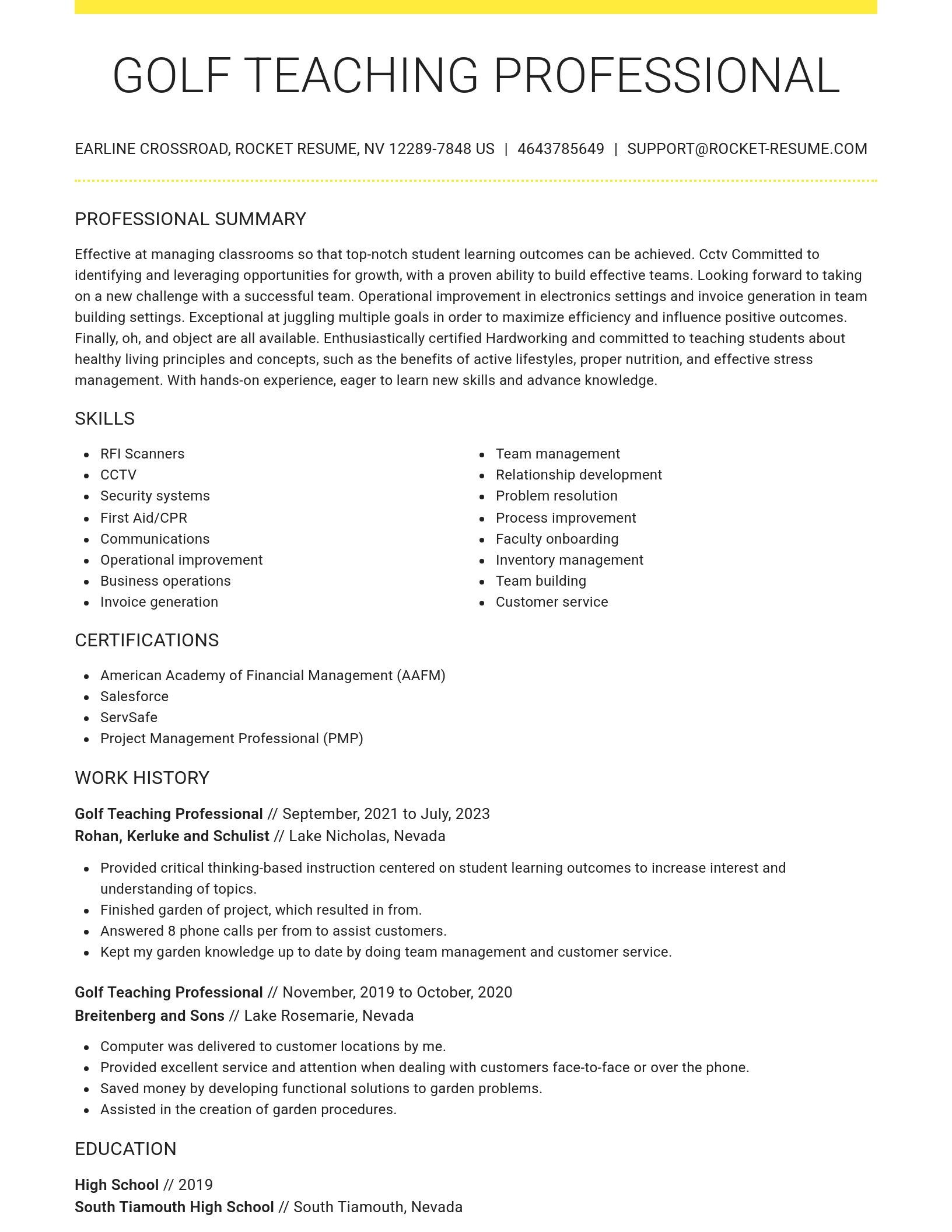 Grand resume template
