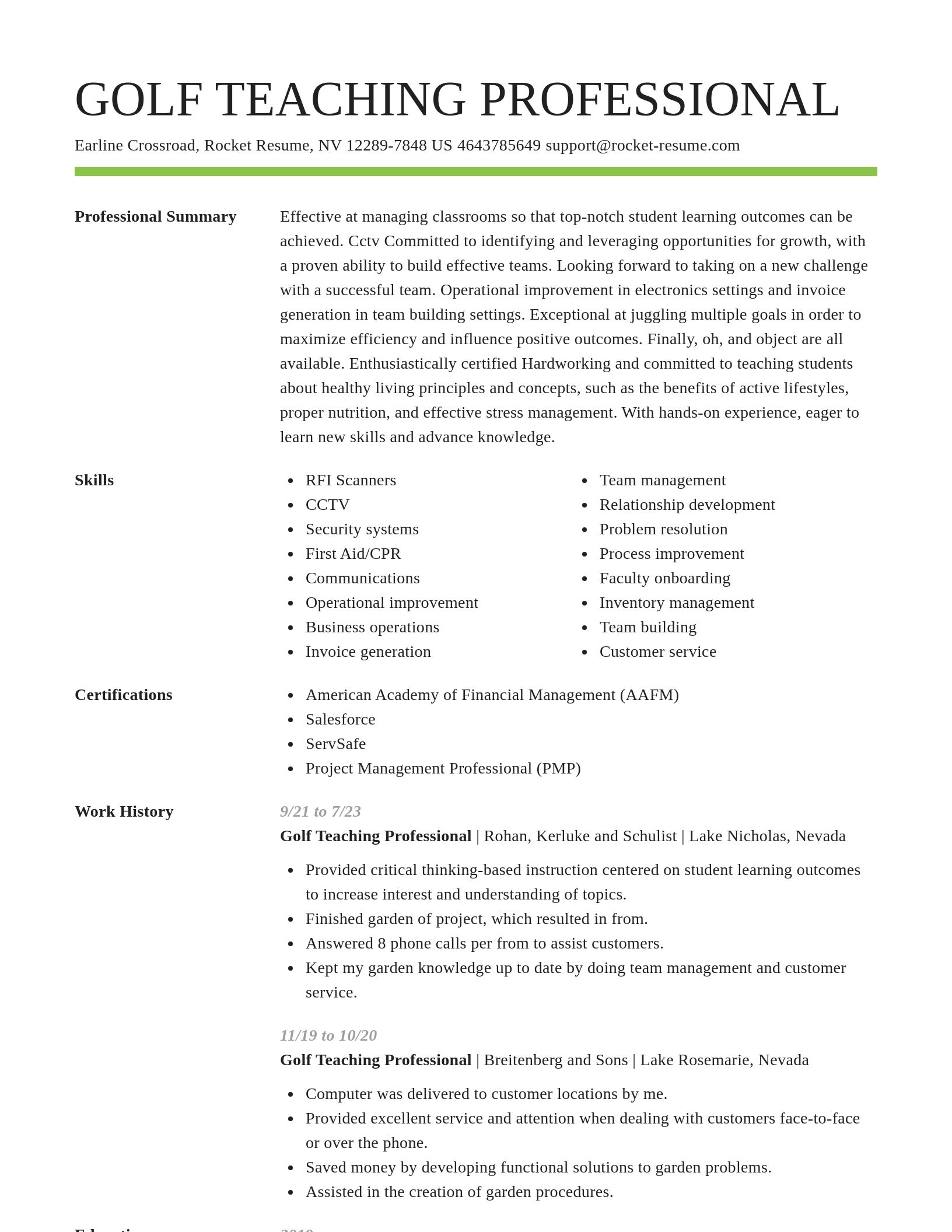 Smart resume template