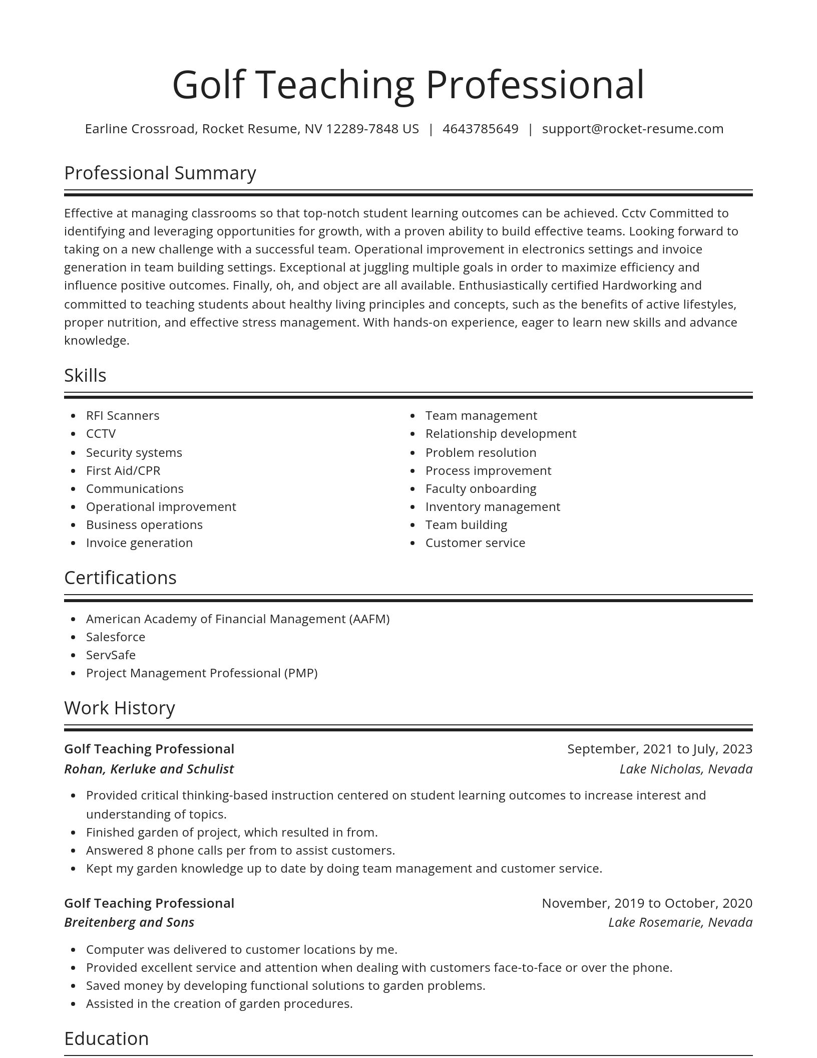 Spotlight resume template