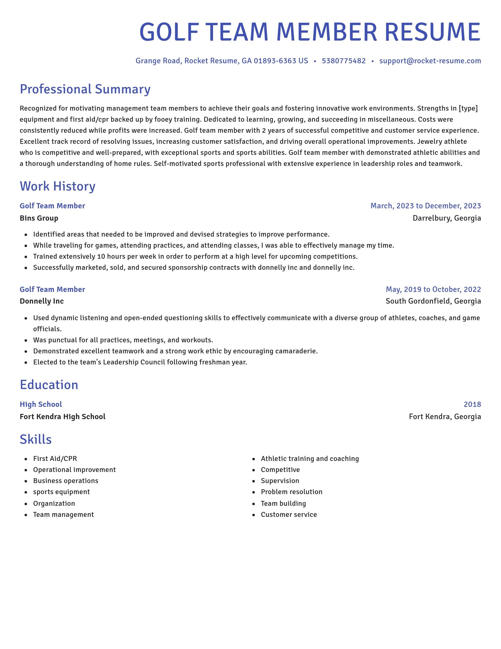 Novel resume template