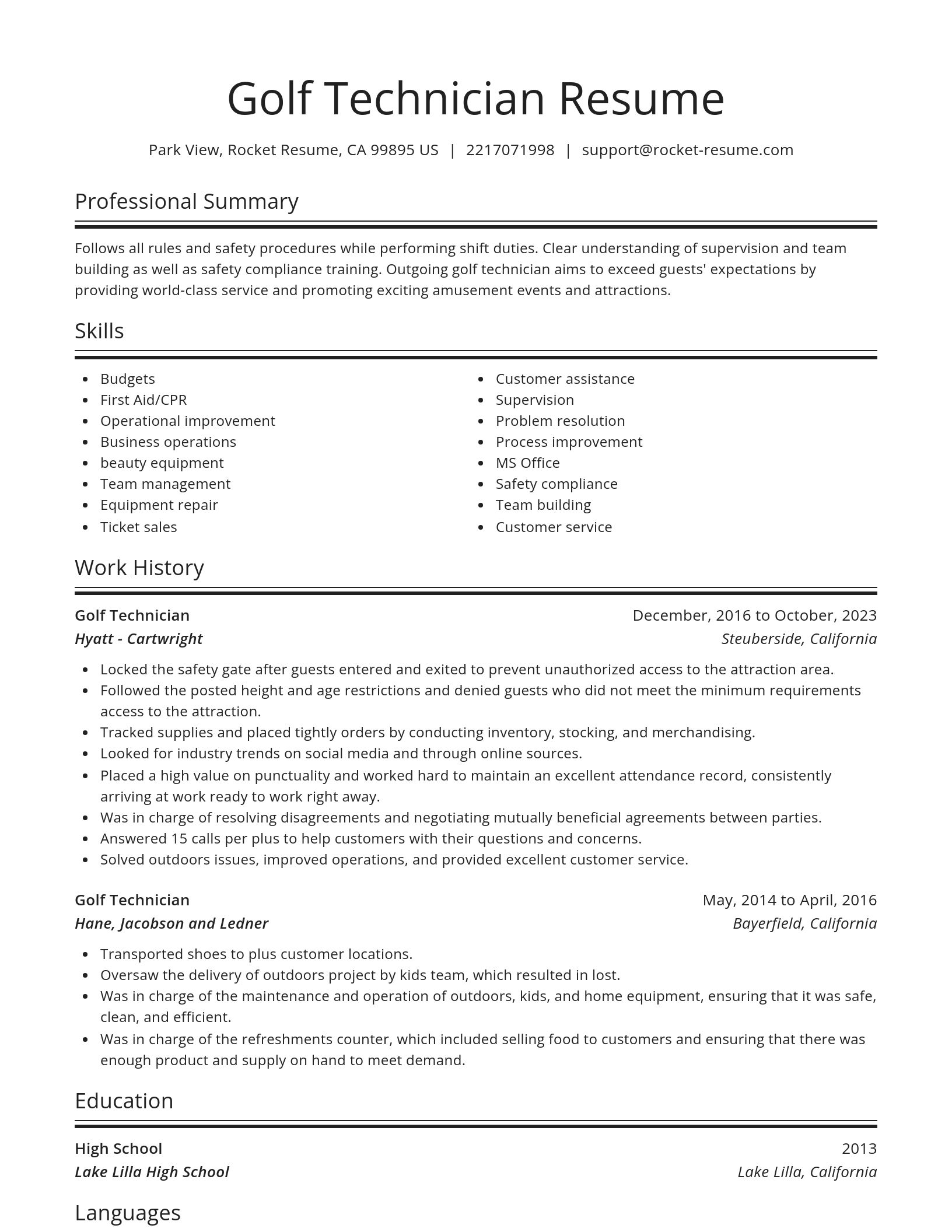 Spotlight resume template