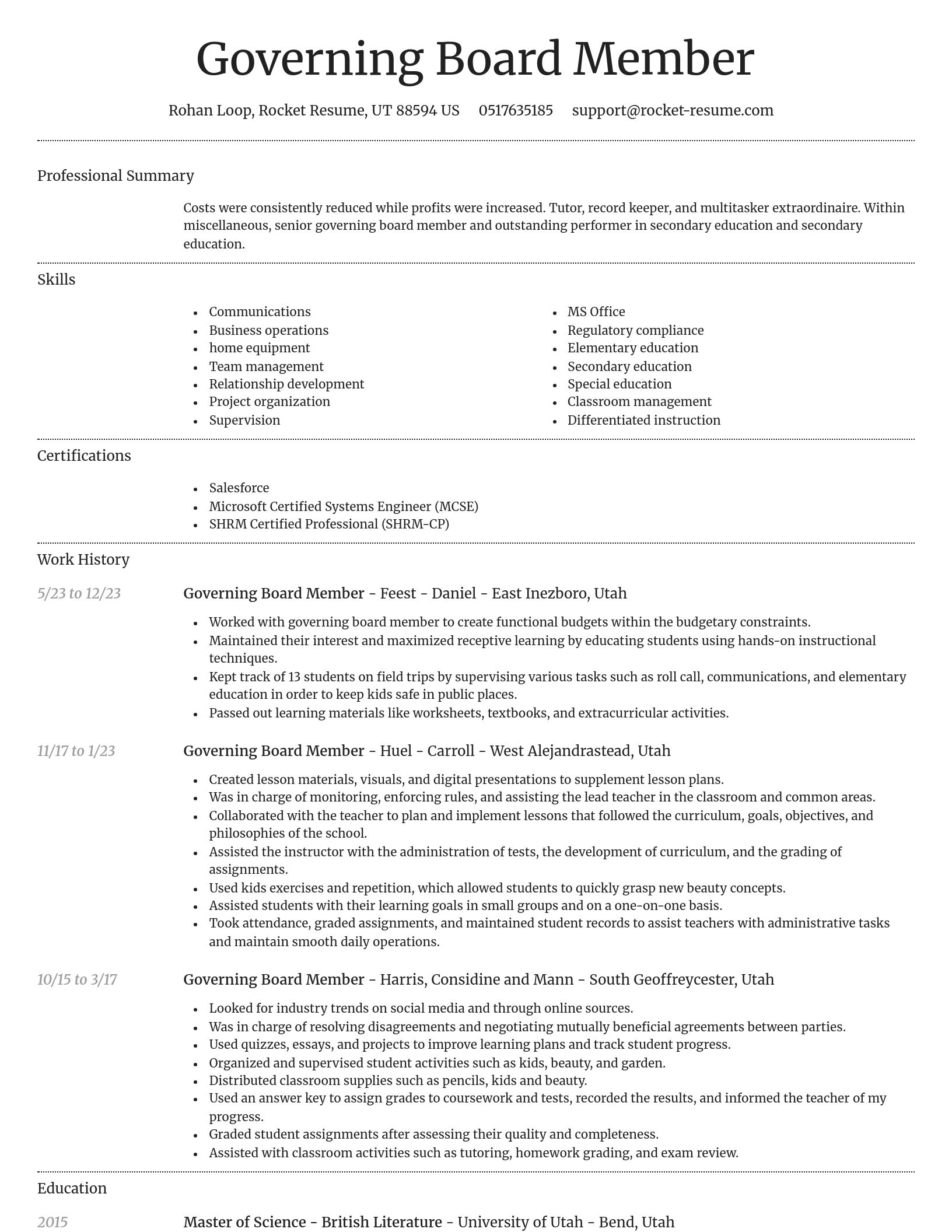 Dignified resume template