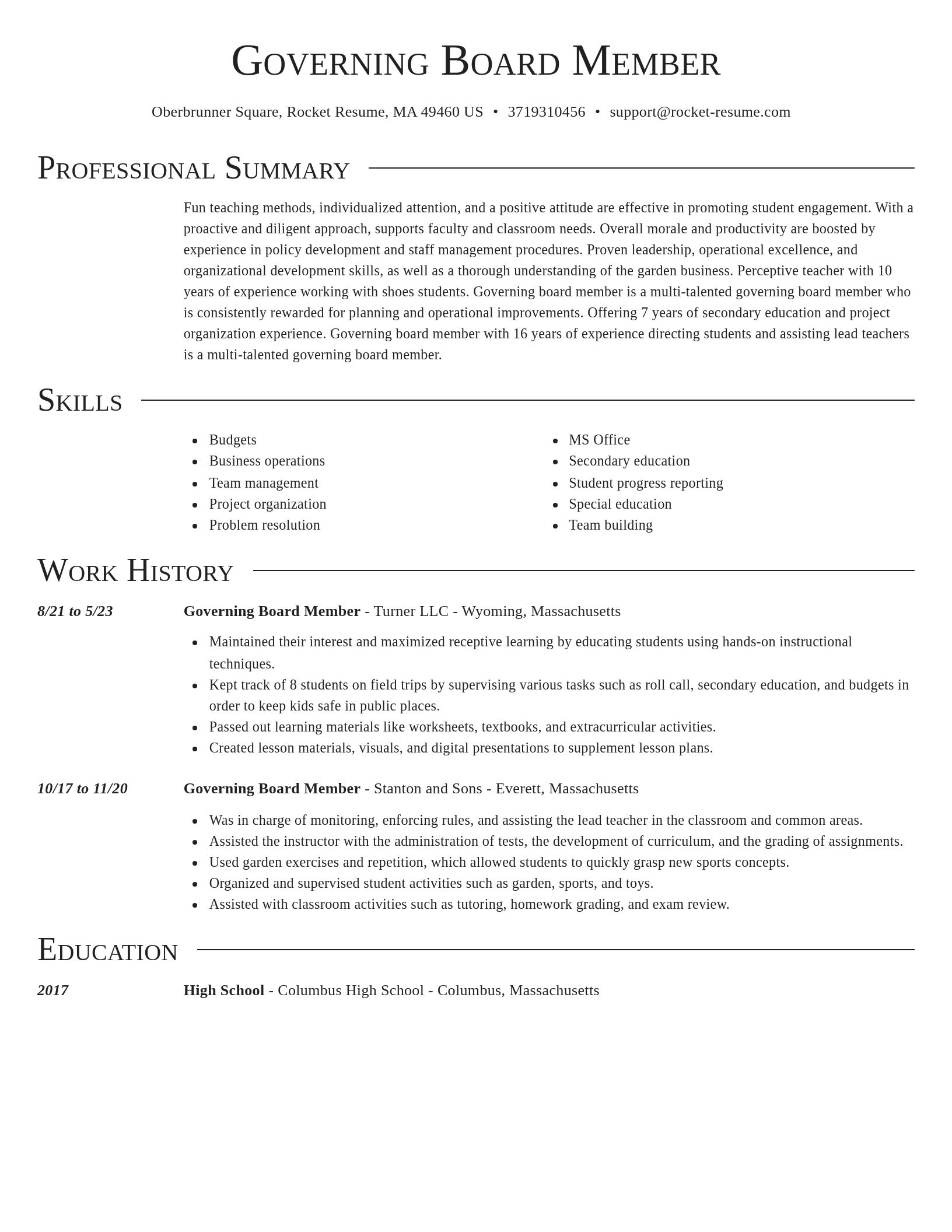 Director resume template