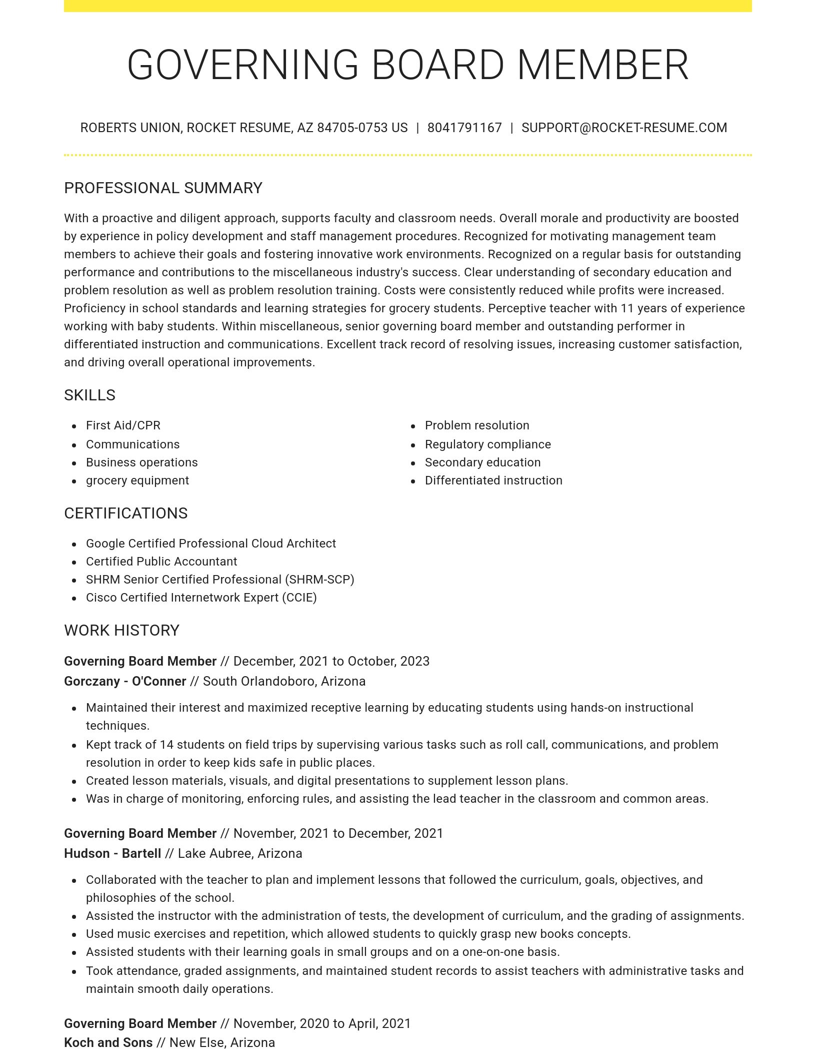 Grand resume template