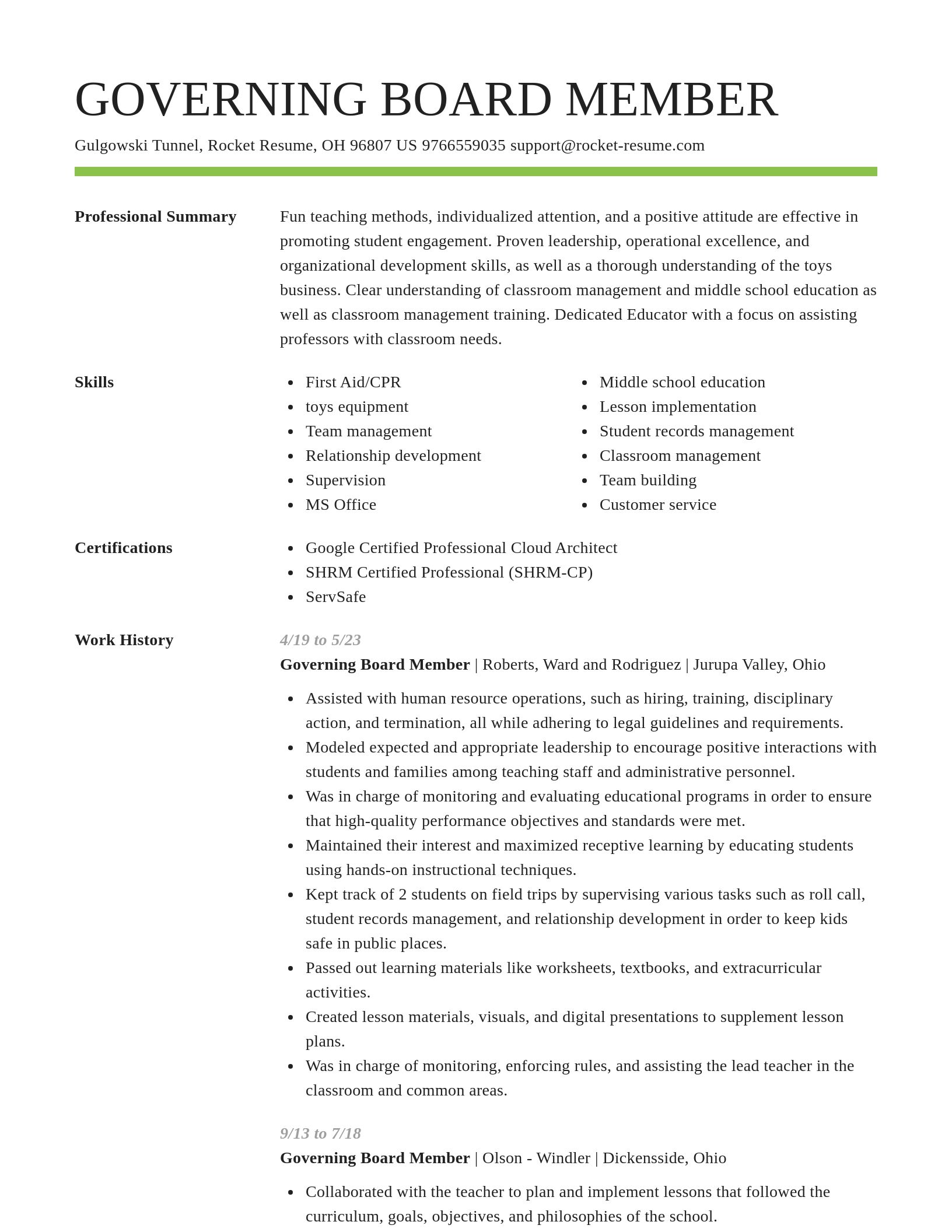 Smart resume template