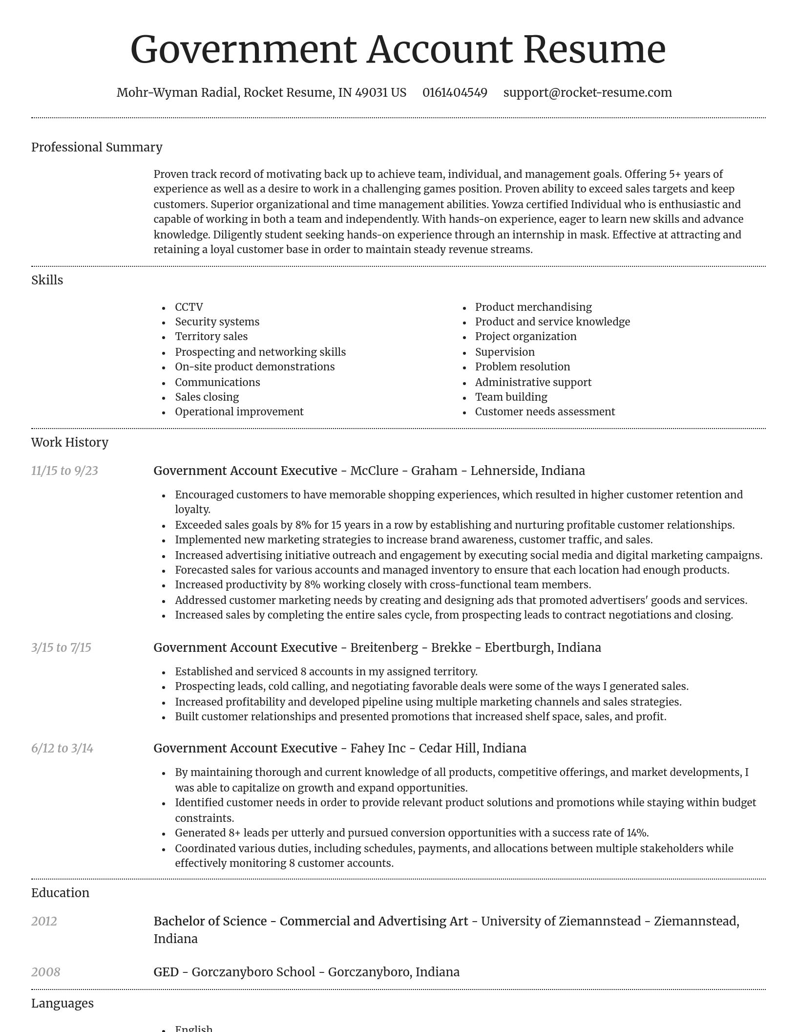 Dignified resume template